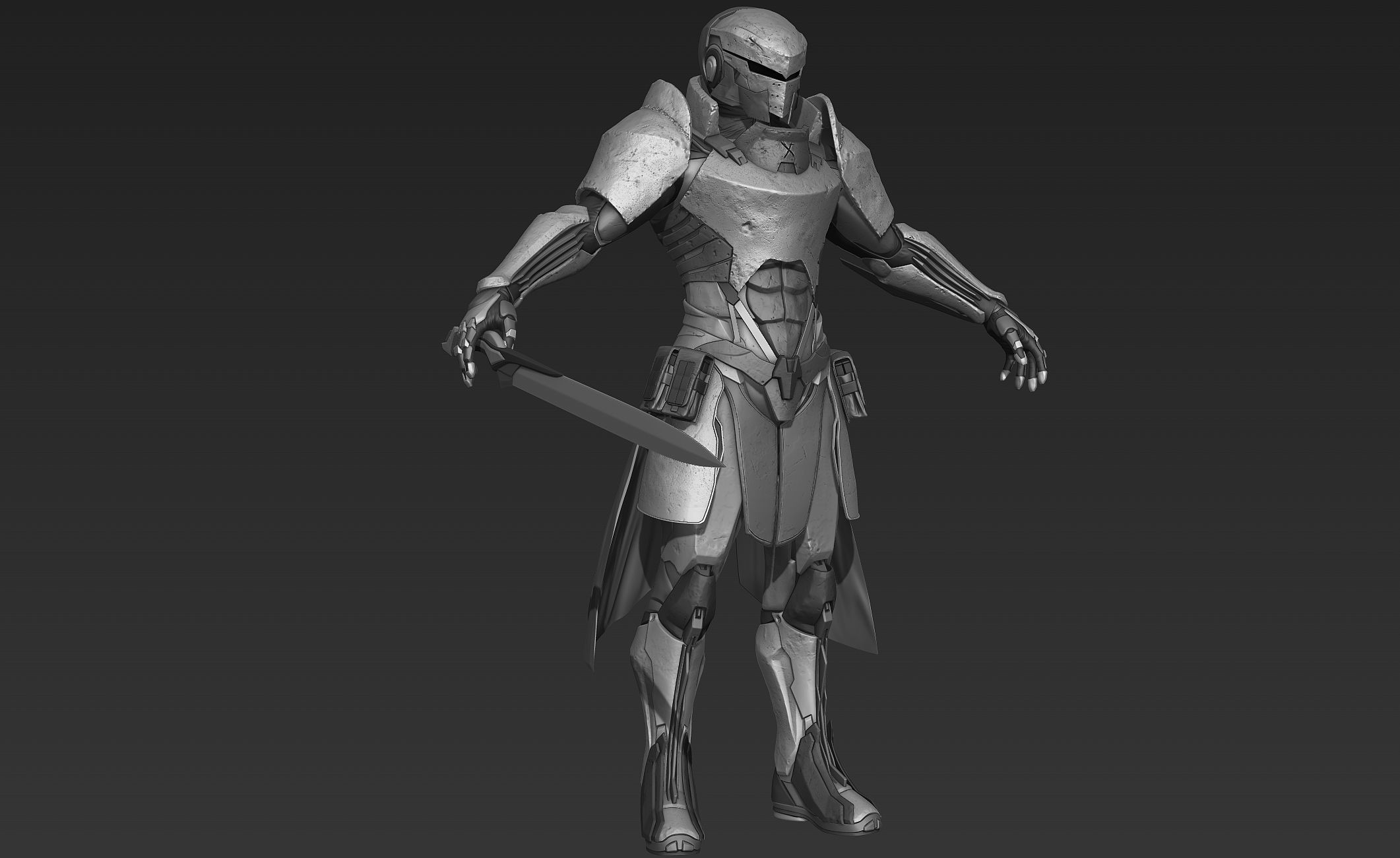 Paladin Knight Sci-Fi Style 3D model_9