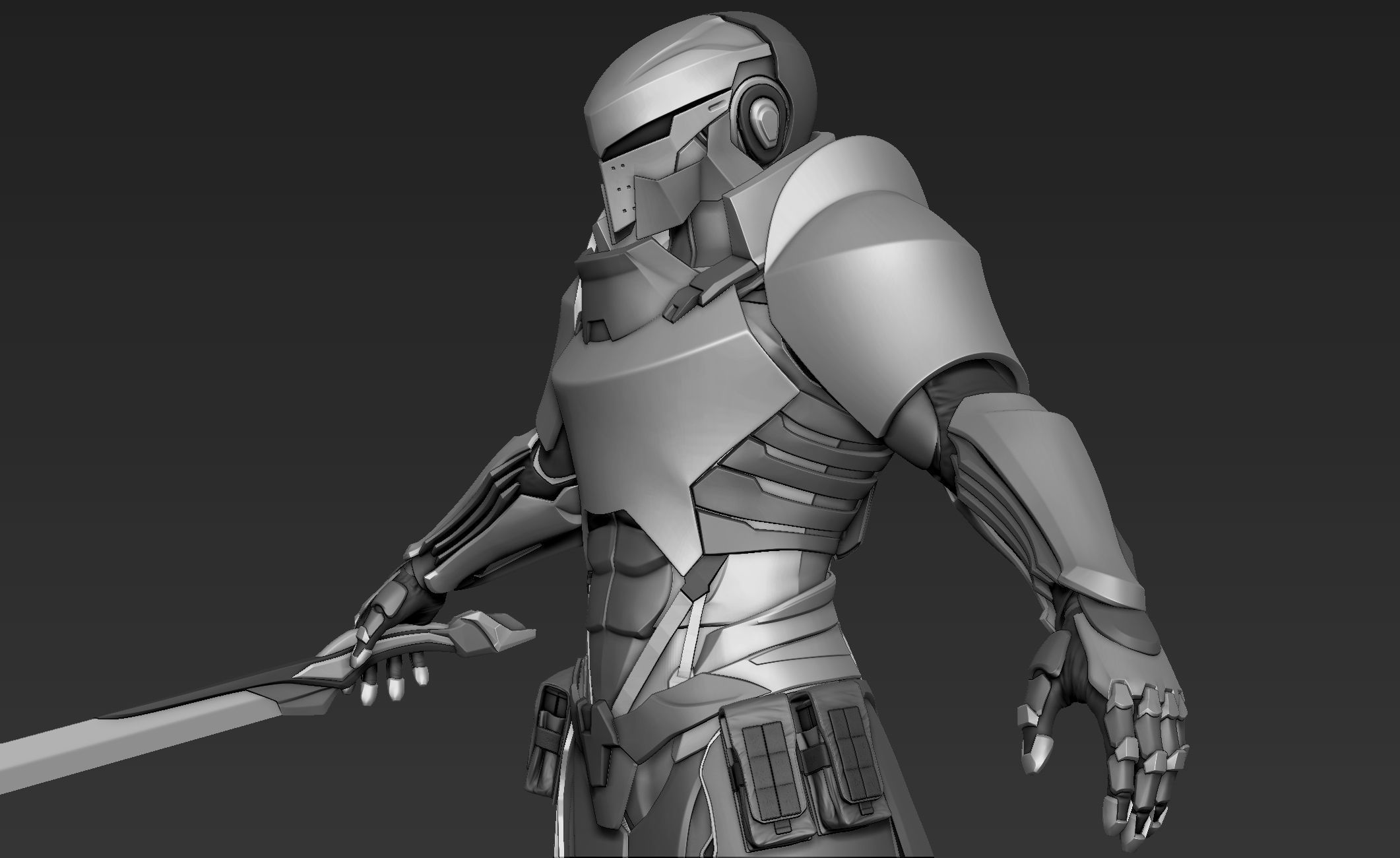 Paladin Knight Sci-Fi Style 3D model_8