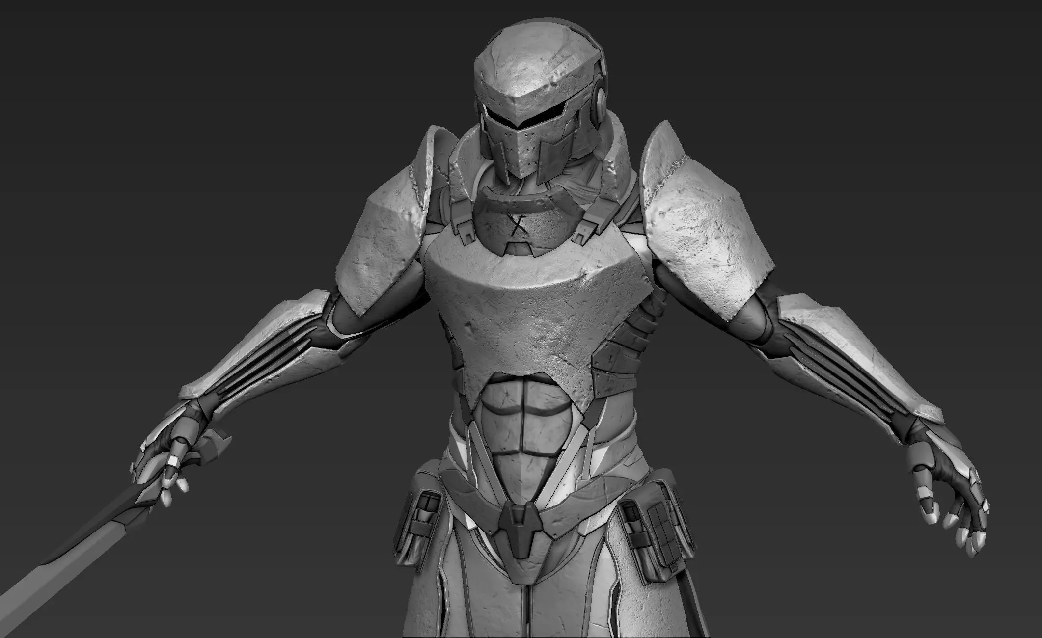Paladin Knight Sci-Fi Style 3D model_0