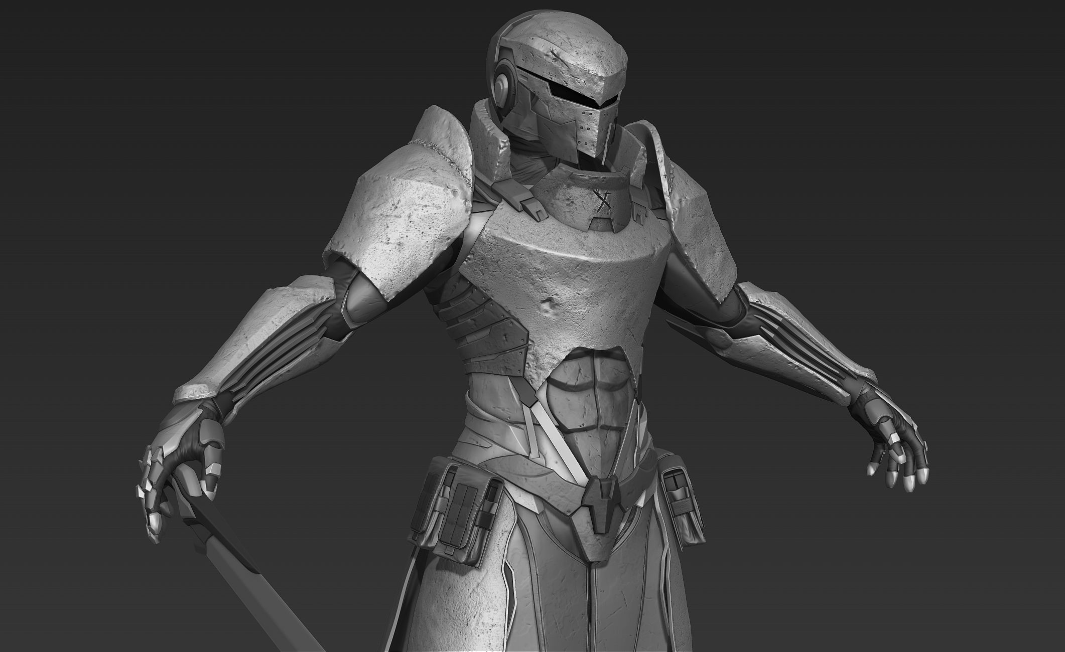 Paladin Knight Sci-Fi Style 3D model_10