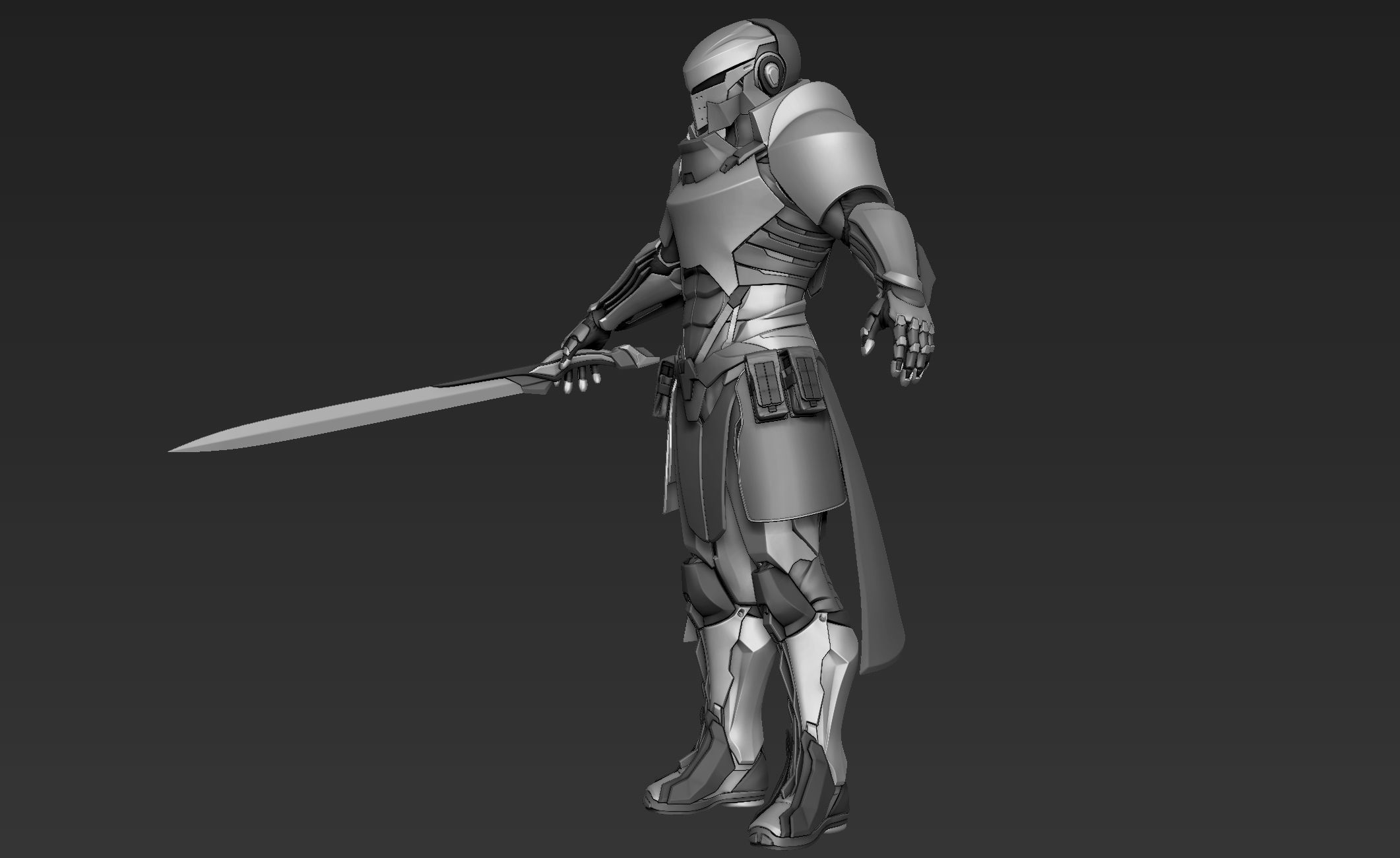 Paladin Knight Sci-Fi Style 3D model_7