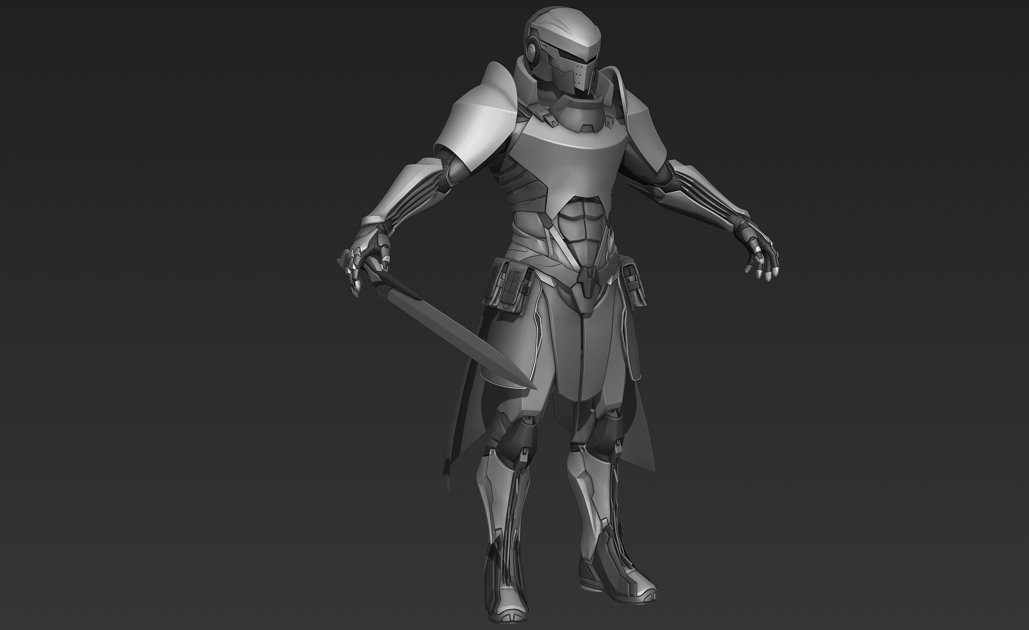 Paladin Knight Sci-Fi Style 3D model_2