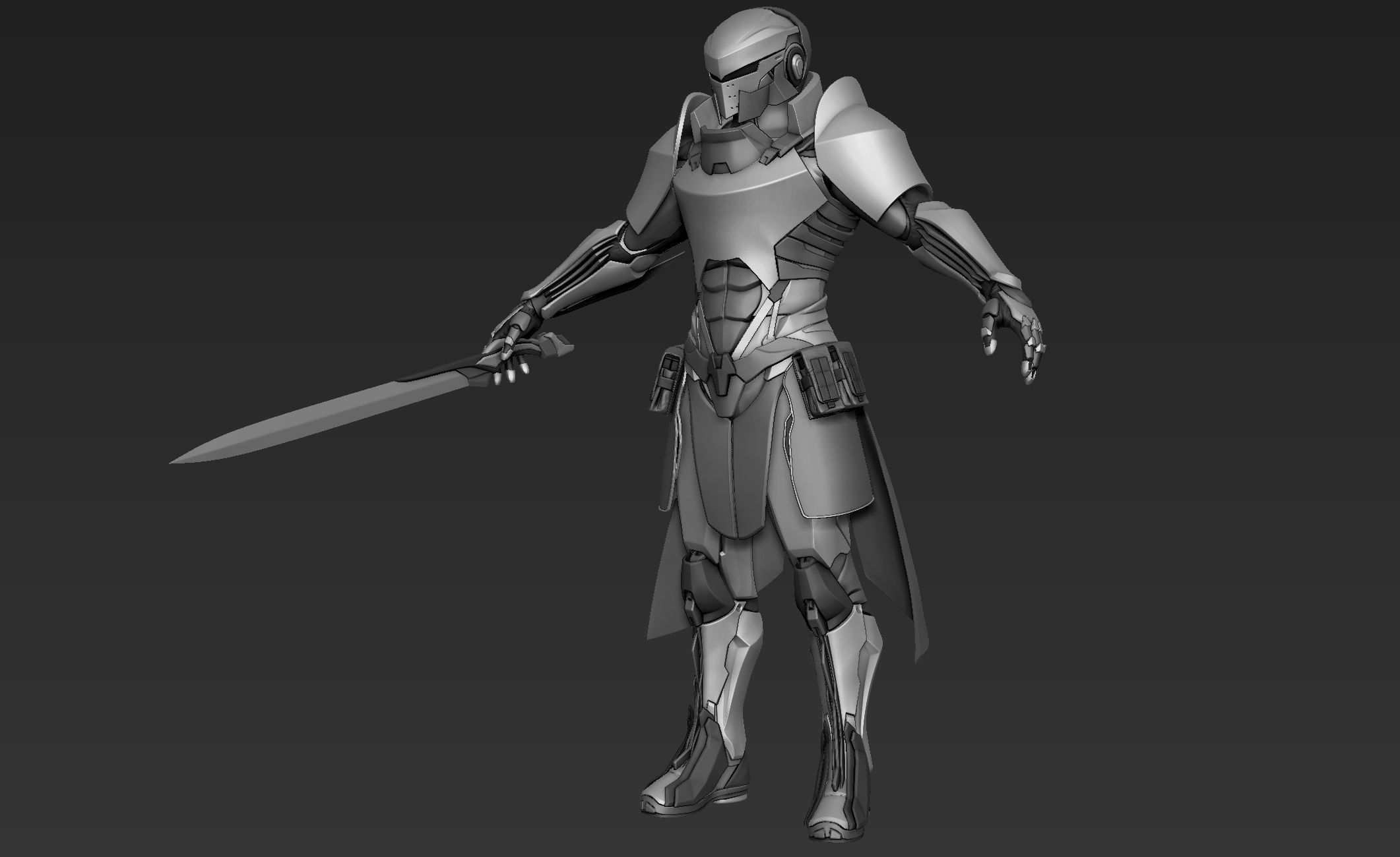 Paladin Knight Sci-Fi Style 3D model_5
