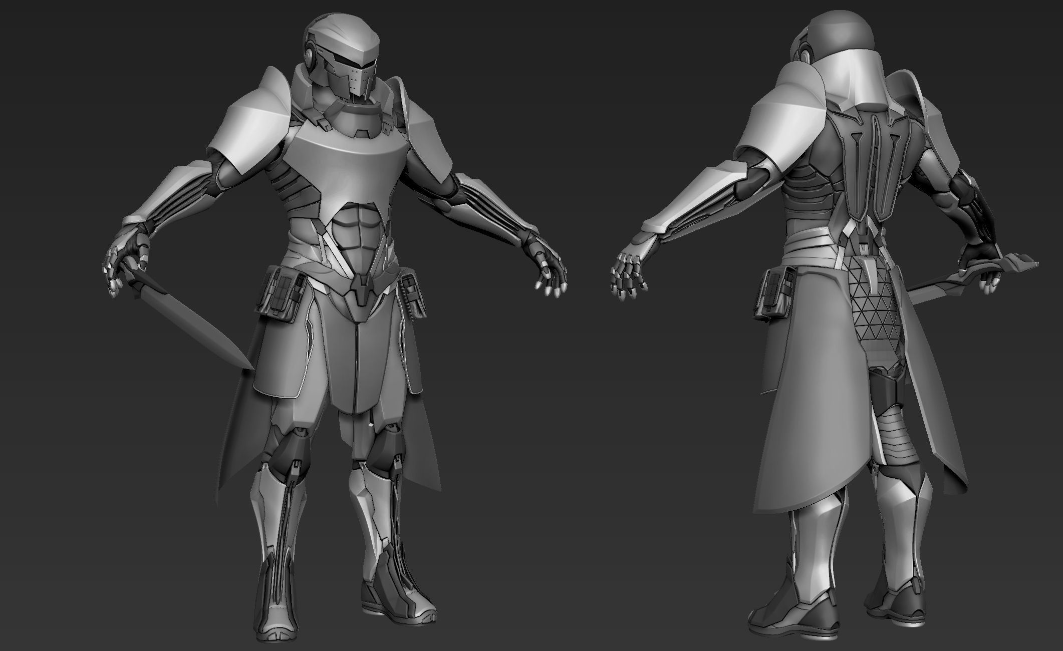 Paladin Knight Sci-Fi Style 3D model_6