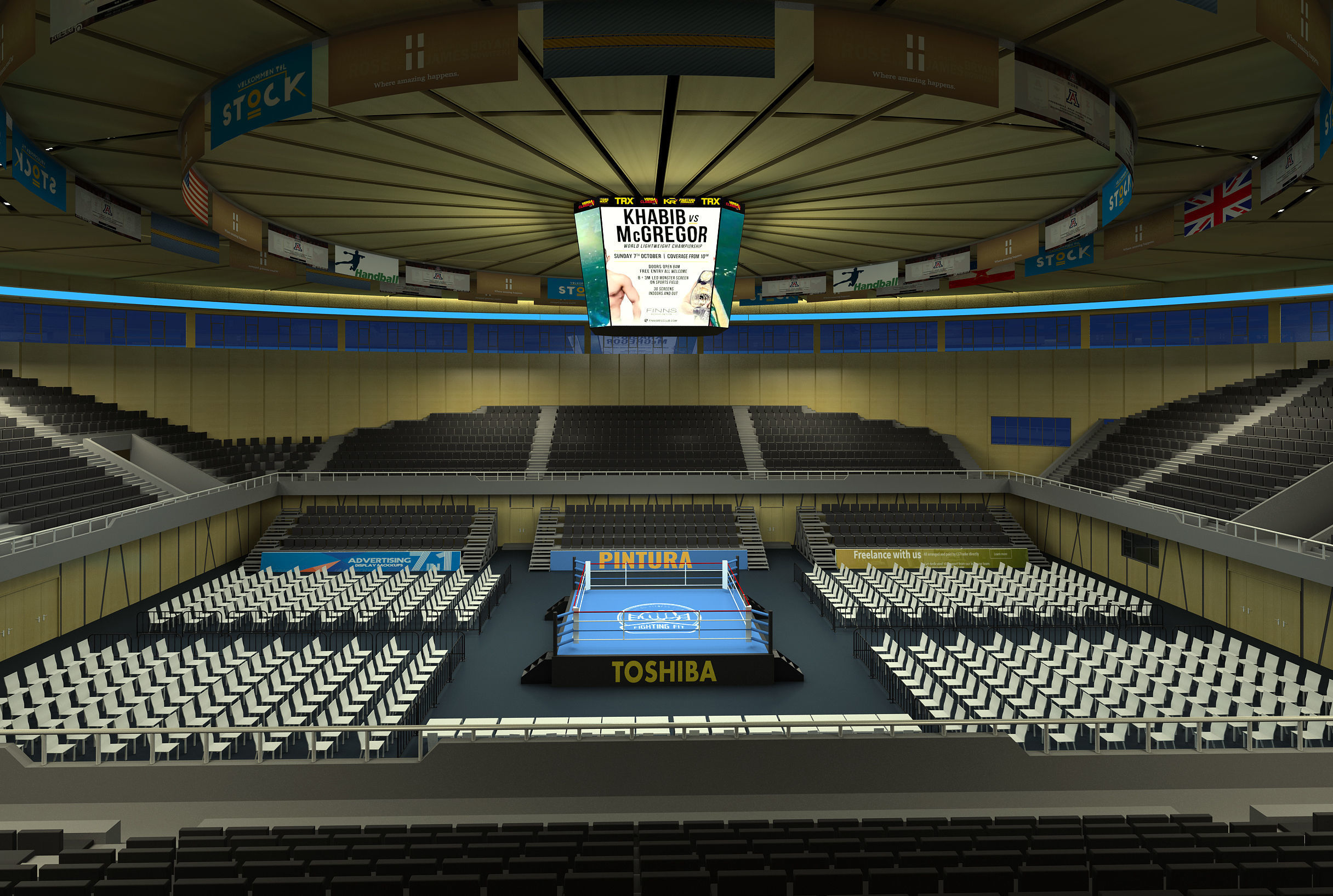 Boxing Arena 3D model_4