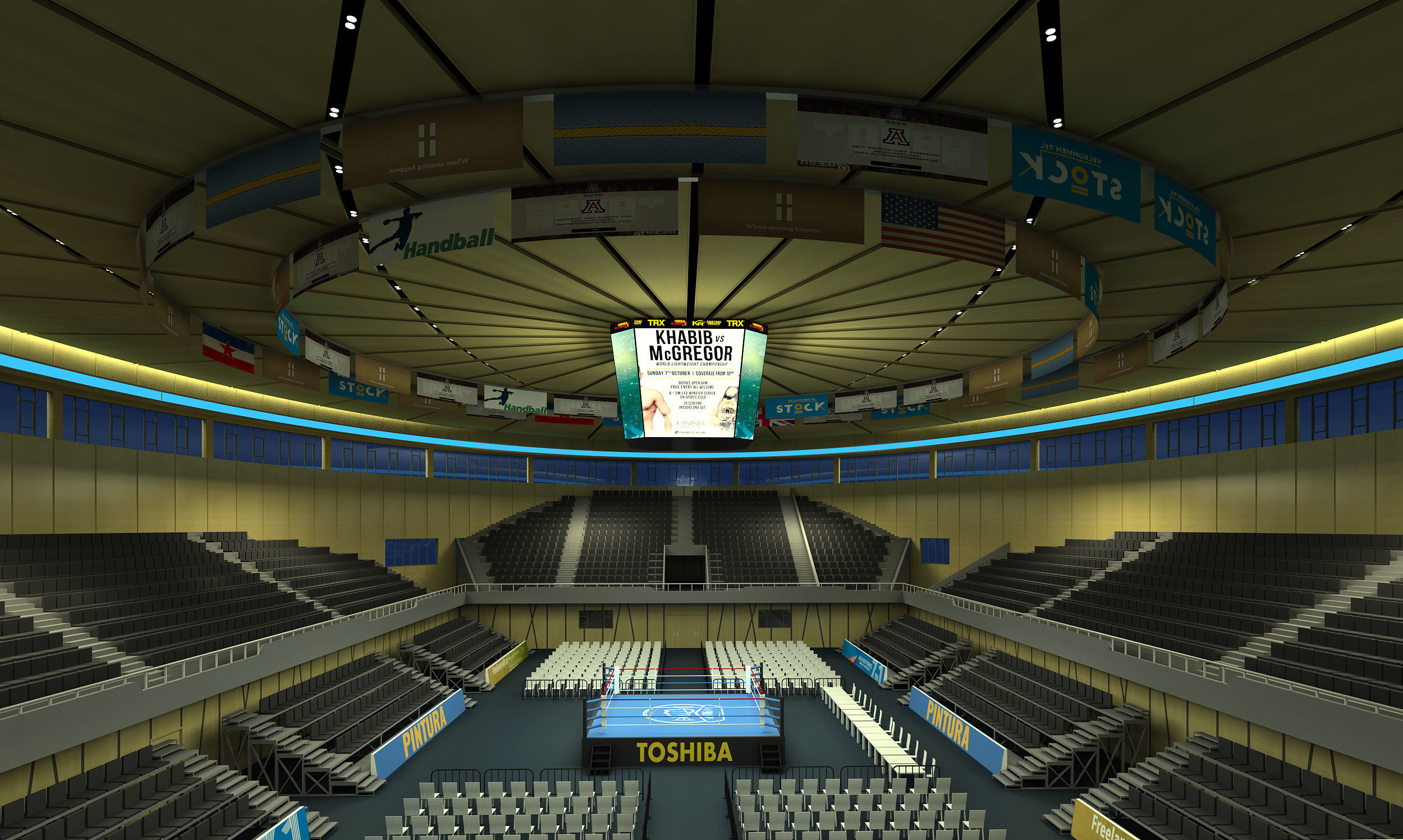 Boxing Arena 3D model_3