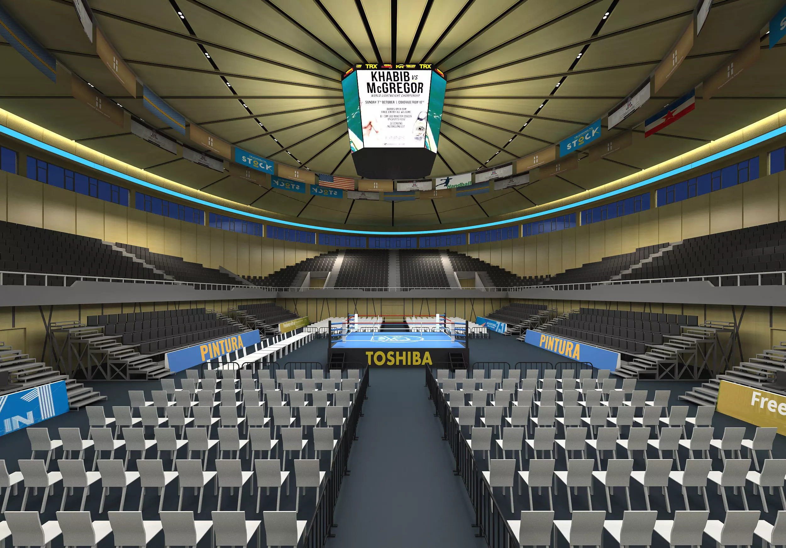 Boxing Arena 3D model_0