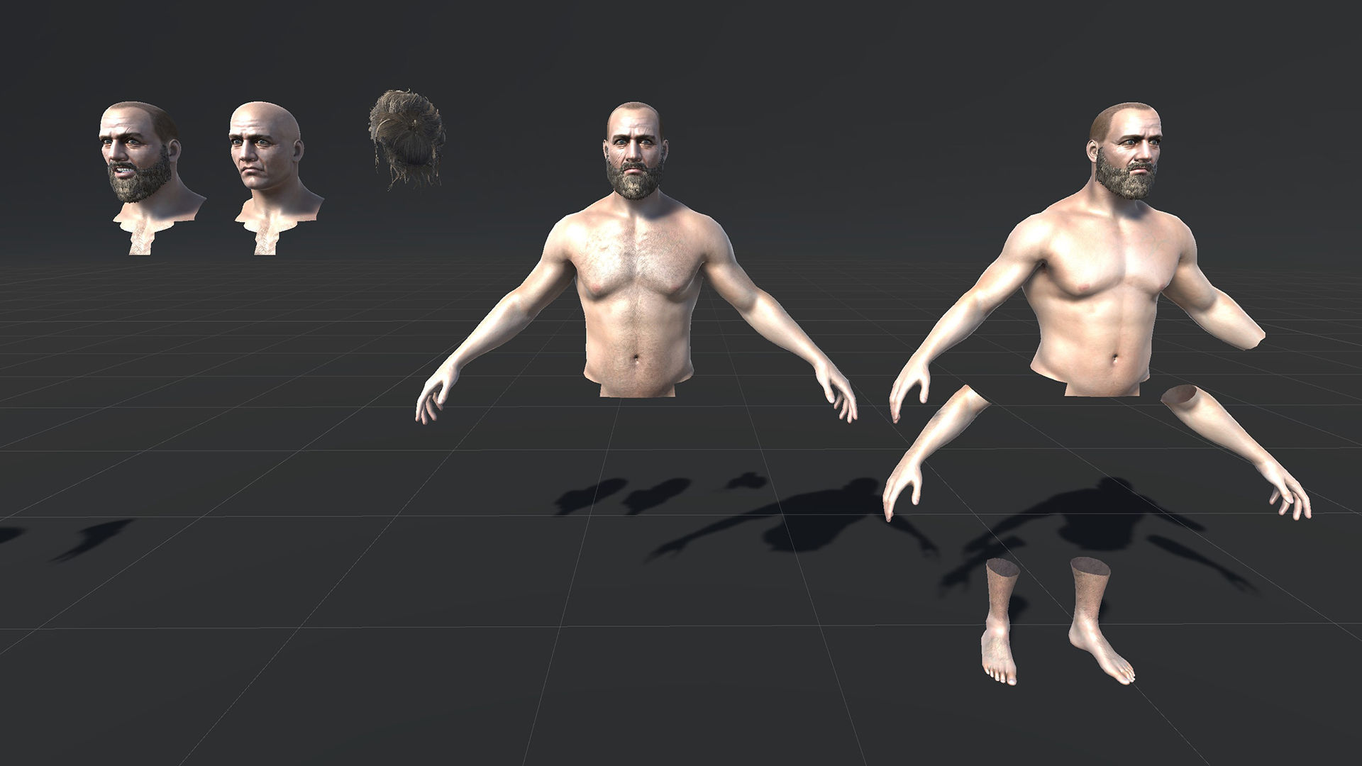 Blacksmith man in apron Low-poly 3D model_22