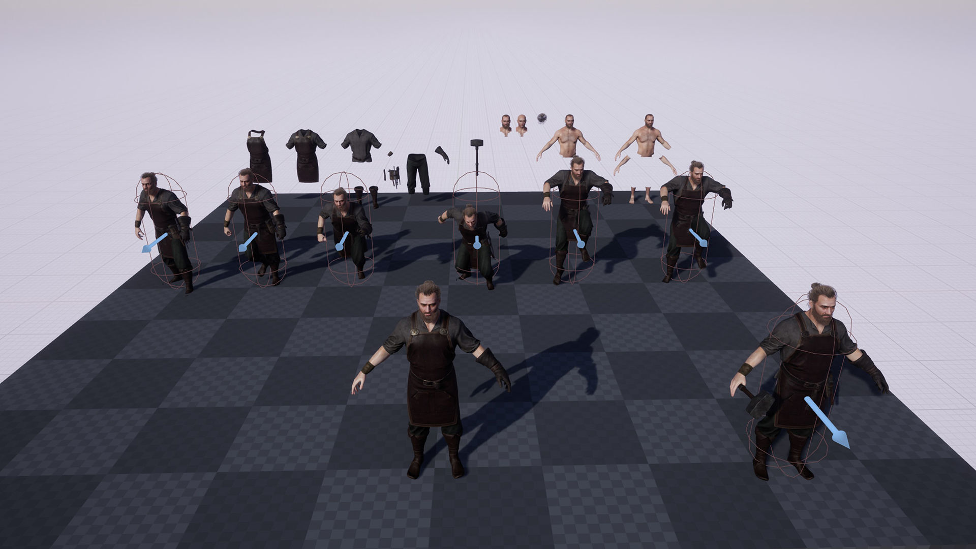 Blacksmith man in apron Low-poly 3D model_18