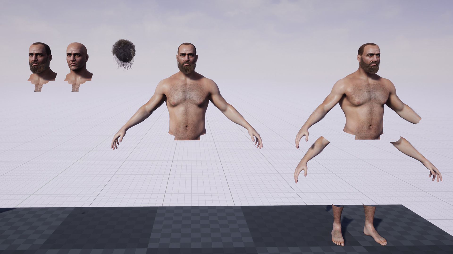 Blacksmith man in apron Low-poly 3D model_14