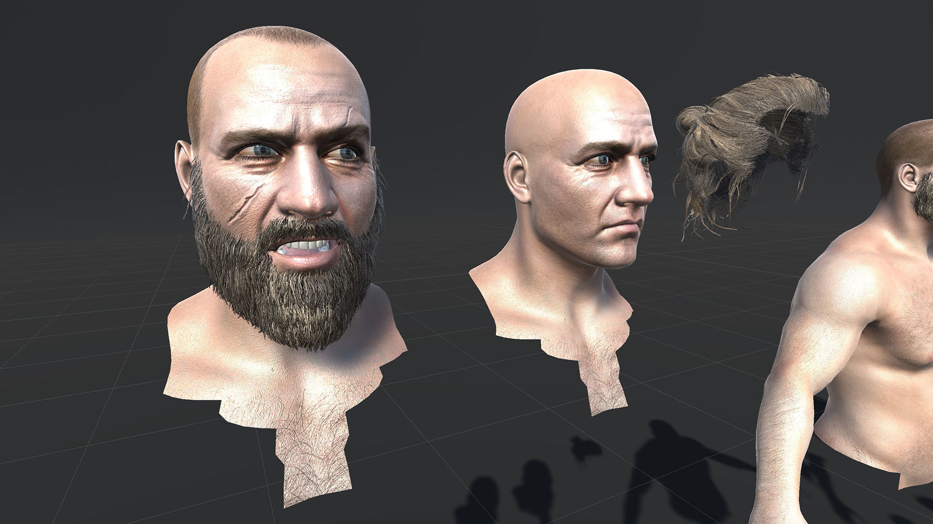 Blacksmith man in apron Low-poly 3D model_23