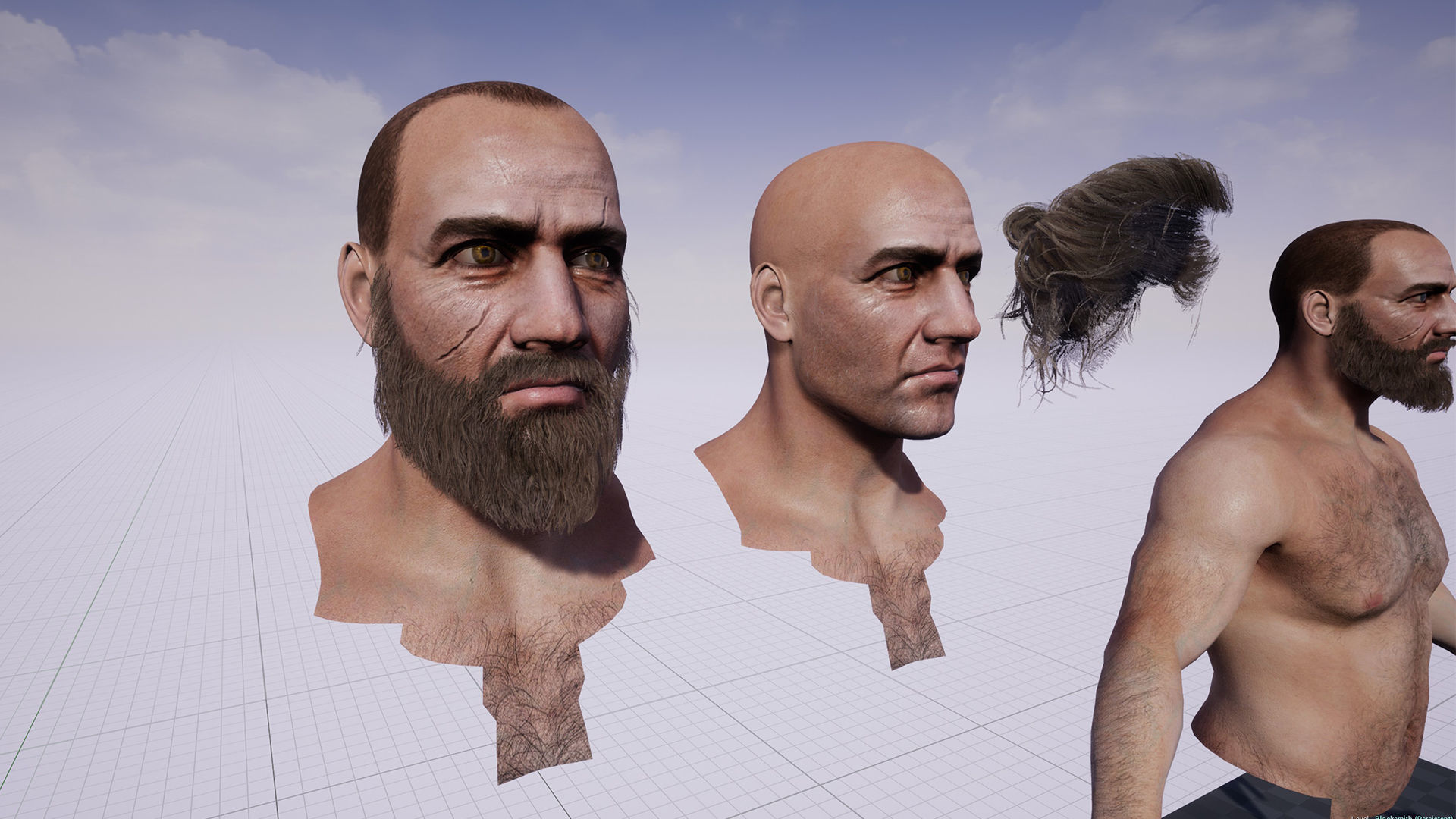 Blacksmith man in apron Low-poly 3D model_15