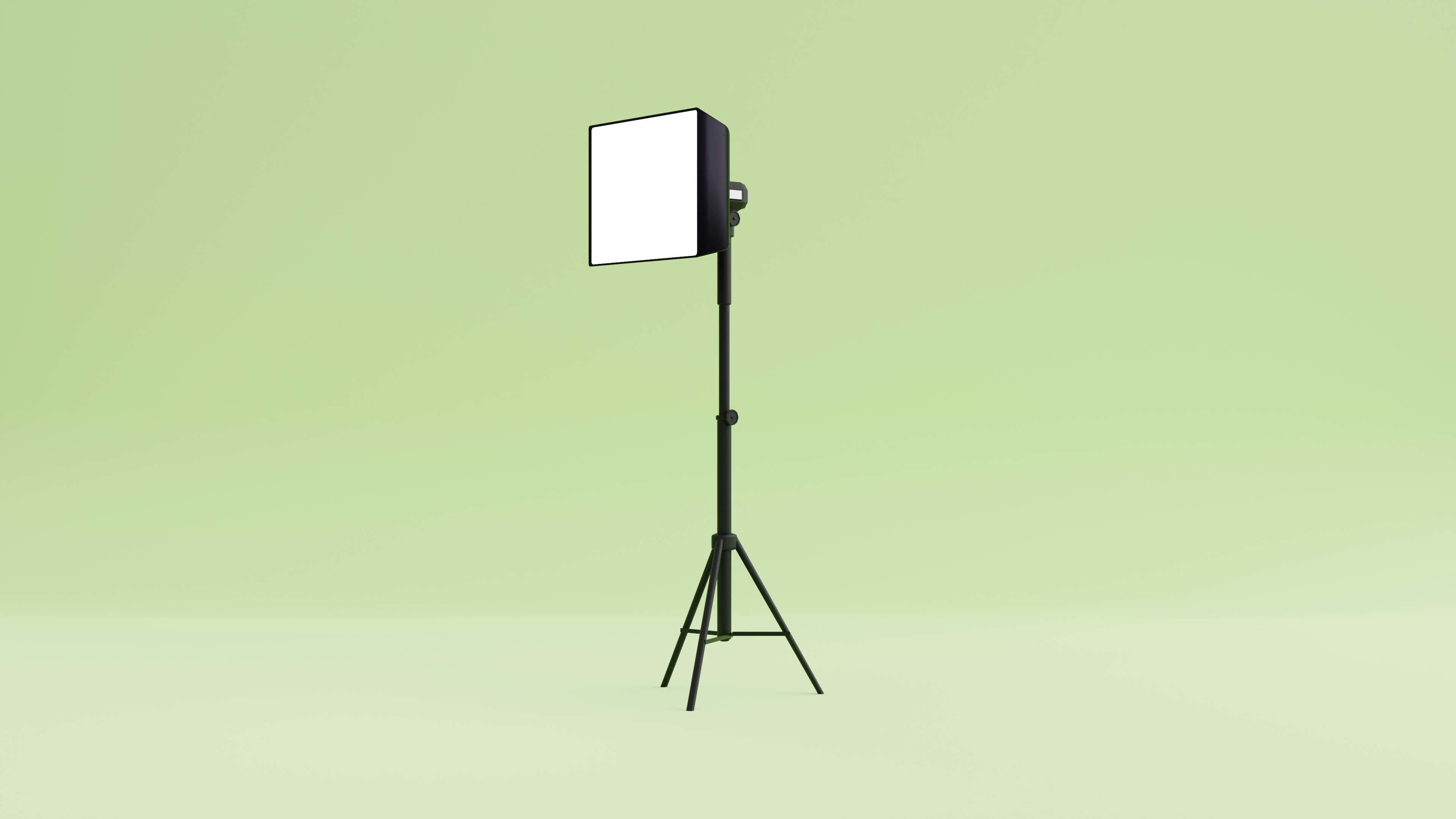 Softbox Studio Light Low-poly 3D model_1
