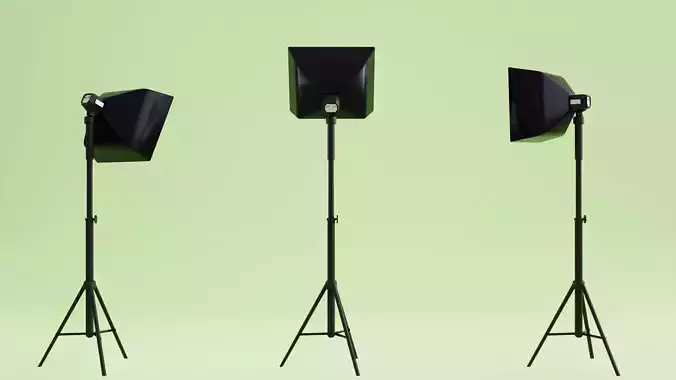 Softbox Studio Light Low-poly 3D model