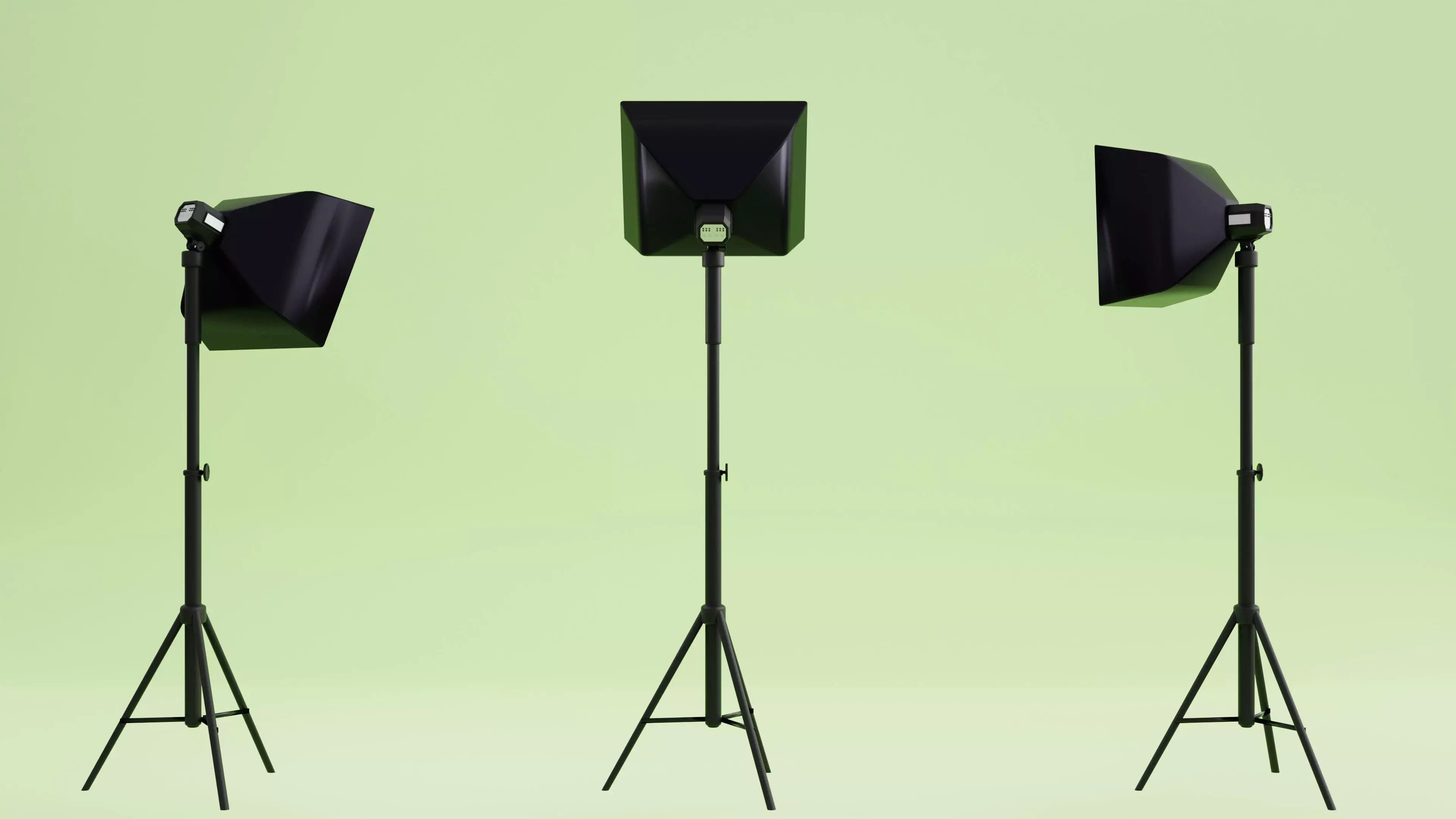 Softbox Studio Light Low-poly 3D model_0