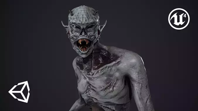 Mutant 5 zombie Low-poly 3D model