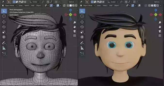 base mesh character boy  3D model