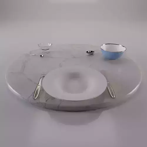 Tableware place setting on marble table