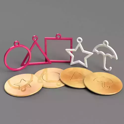 Squid Game Ornament Set 3D print model