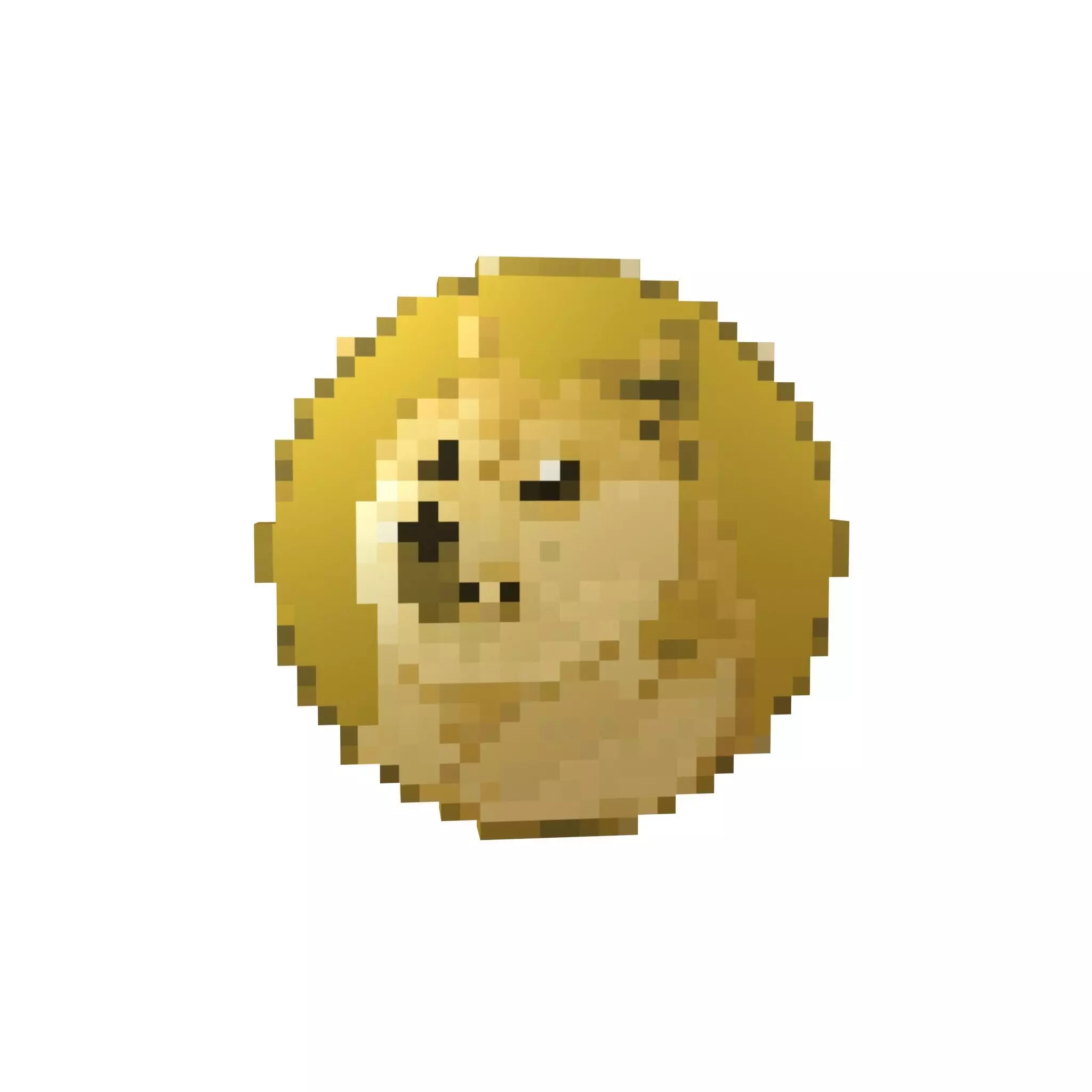 Pixel Dogecoin v1 002 Low-poly 3D model_0