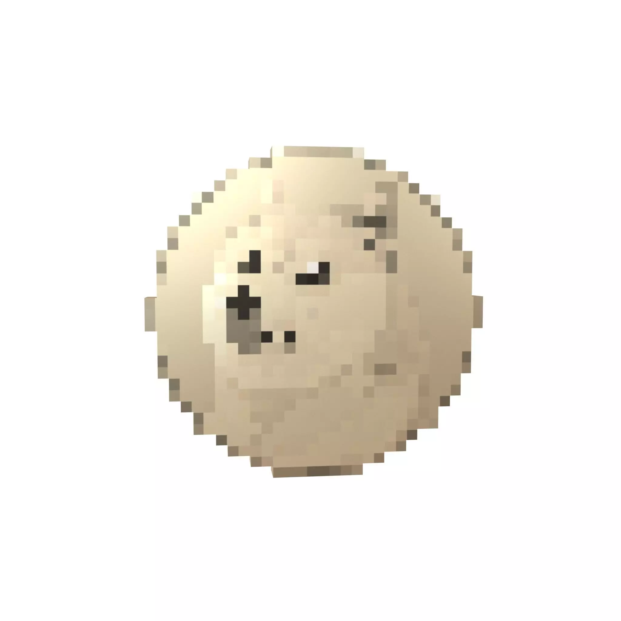 Pixel Dogecoin v1 003 Low-poly 3D model_0