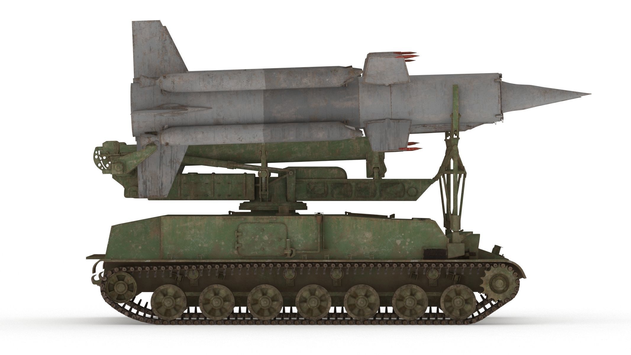 2K11 Kub Low Poly SA-4 Ganef Low-poly 3D model_3