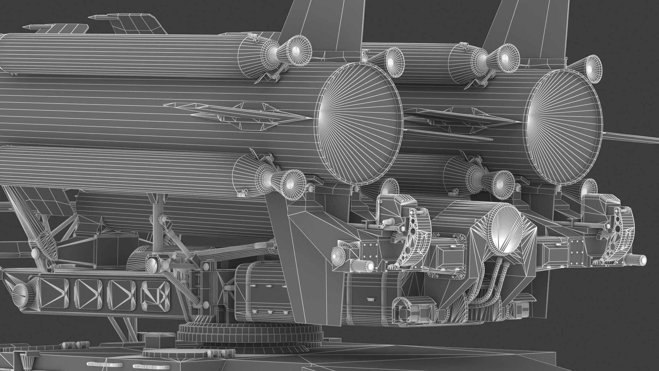 2K11 Kub Low Poly SA-4 Ganef Low-poly 3D model_36