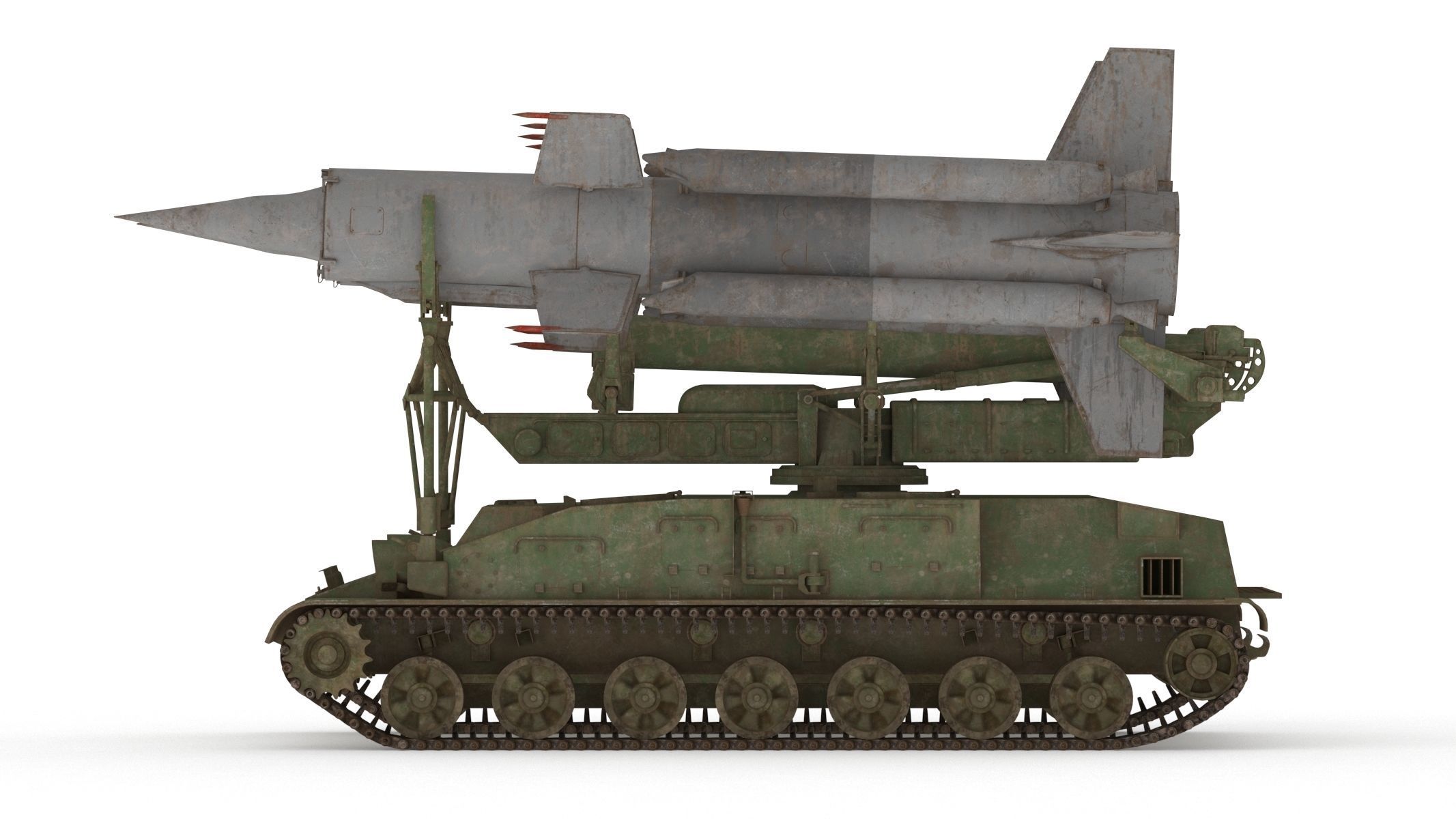 2K11 Kub Low Poly SA-4 Ganef Low-poly 3D model_7