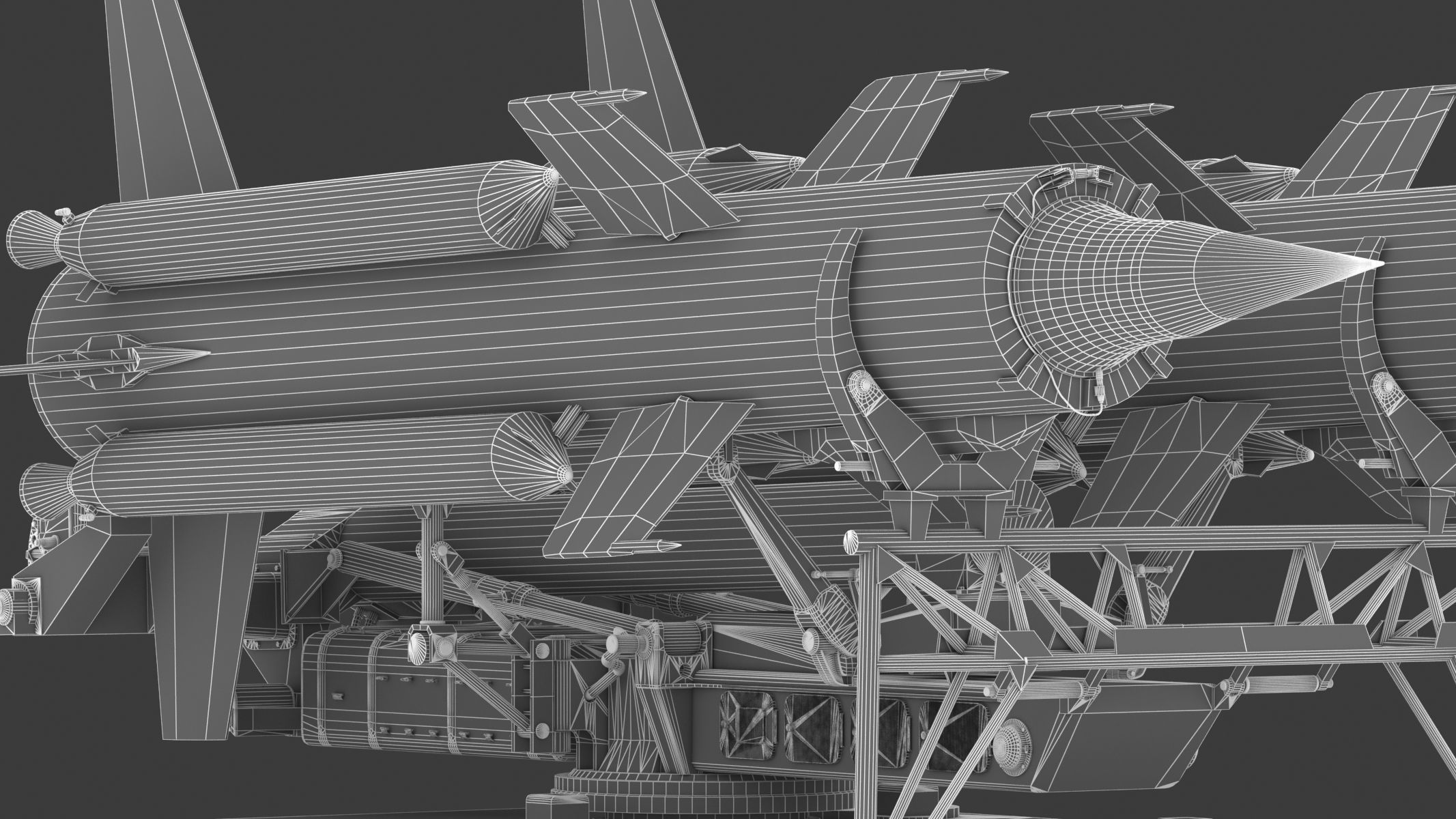 2K11 Kub Low Poly SA-4 Ganef Low-poly 3D model_32