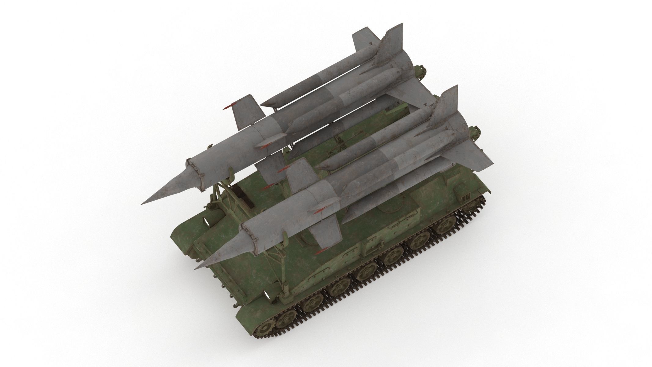 2K11 Kub Low Poly SA-4 Ganef Low-poly 3D model_8