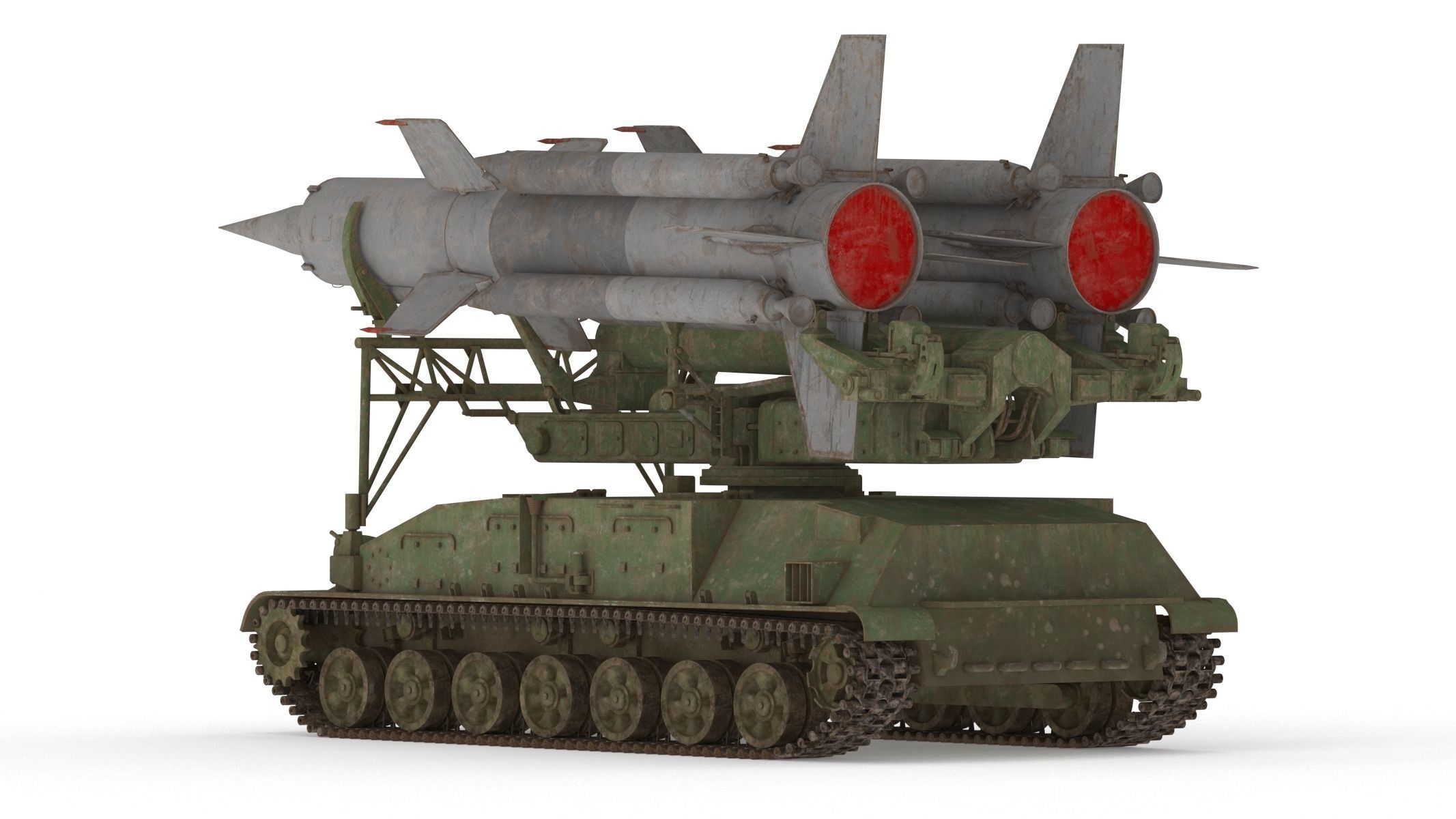 2K11 Kub Low Poly SA-4 Ganef Low-poly 3D model_6