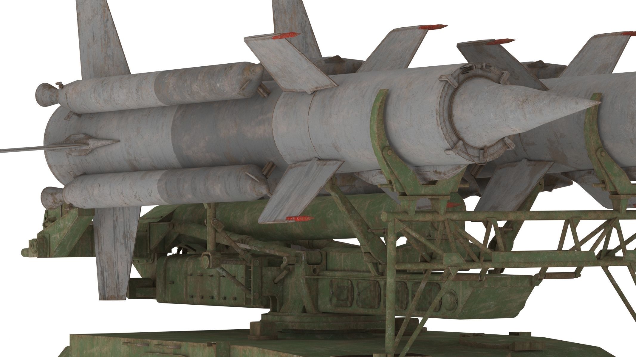 2K11 Kub Low Poly SA-4 Ganef Low-poly 3D model_12