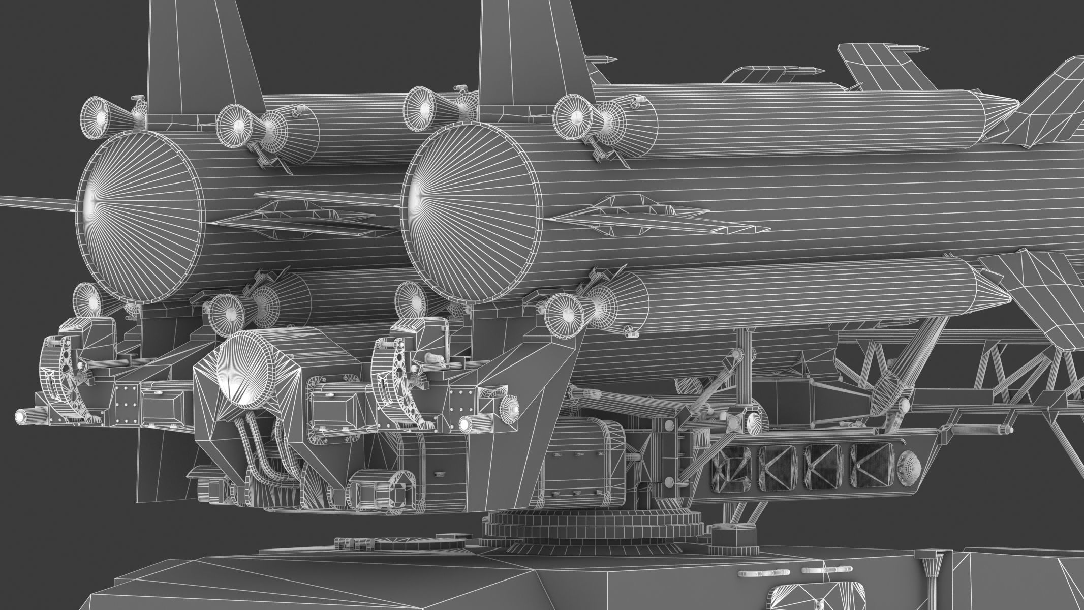 2K11 Kub Low Poly SA-4 Ganef Low-poly 3D model_34