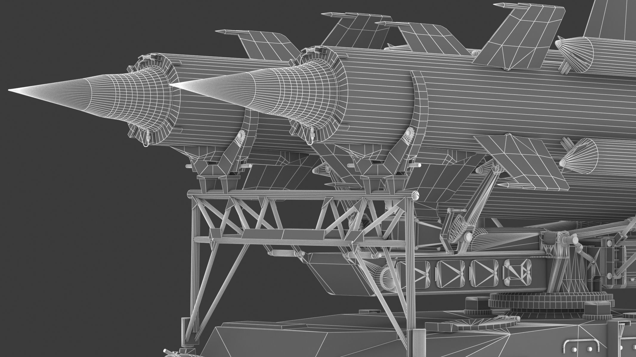 2K11 Kub Low Poly SA-4 Ganef Low-poly 3D model_30