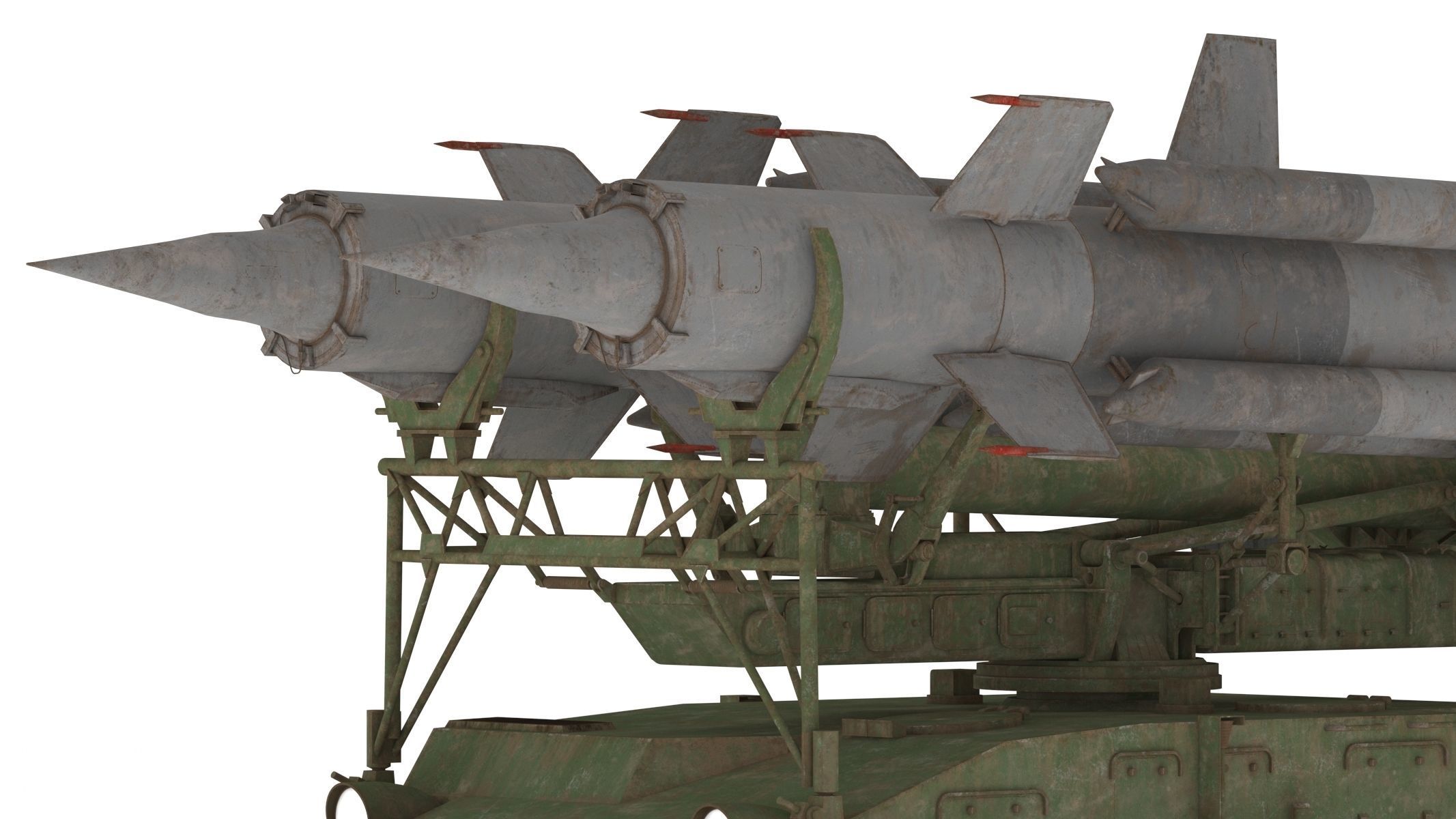 2K11 Kub Low Poly SA-4 Ganef Low-poly 3D model_10