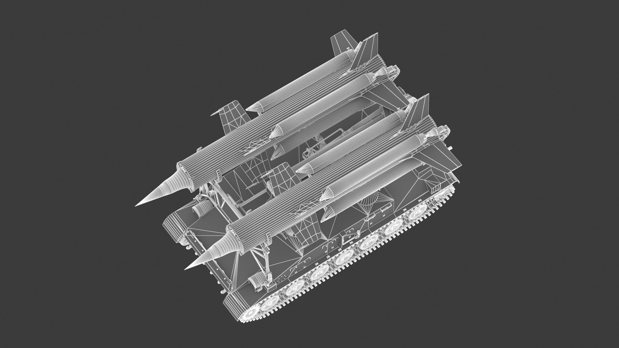 2K11 Kub Low Poly SA-4 Ganef Low-poly 3D model_28