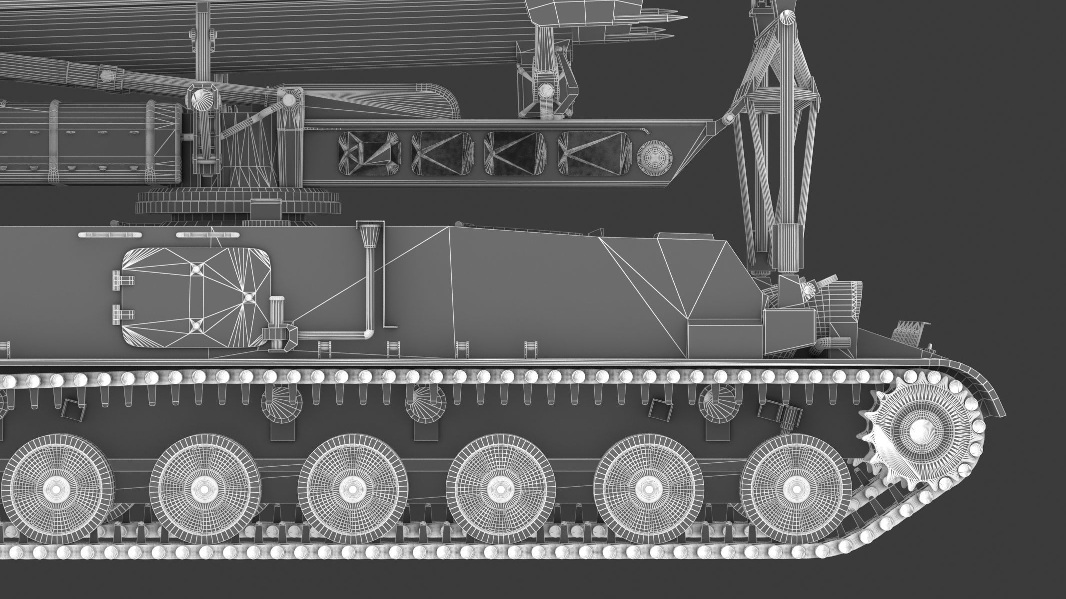 2K11 Kub Low Poly SA-4 Ganef Low-poly 3D model_33