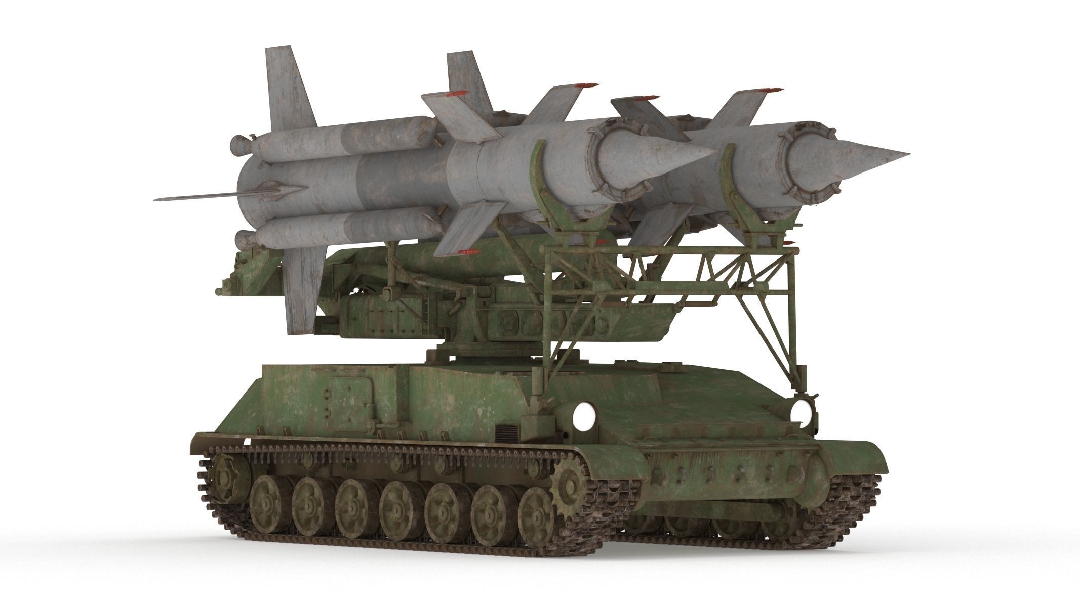 2K11 Kub Low Poly SA-4 Ganef Low-poly 3D model_2