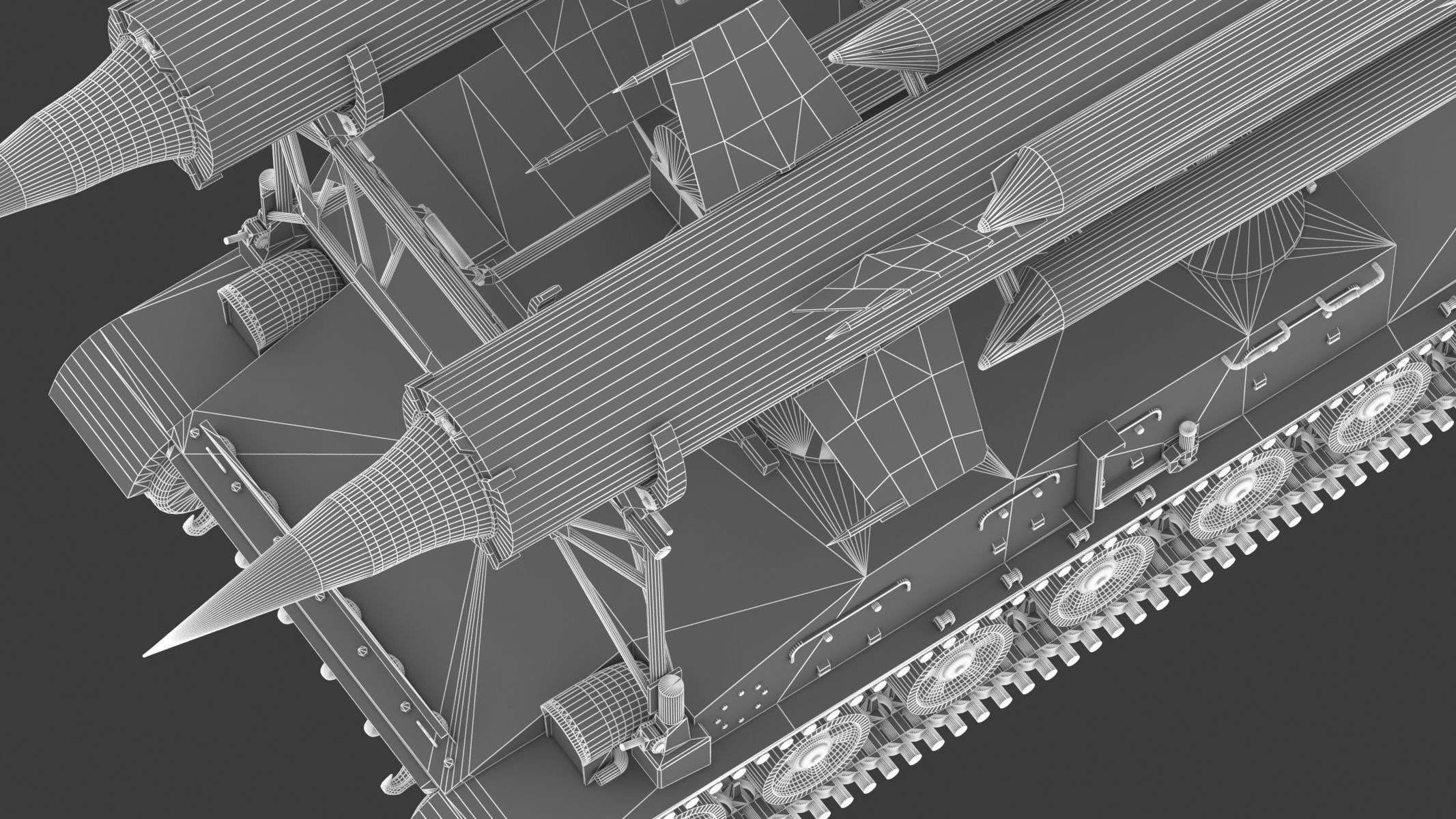 2K11 Kub Low Poly SA-4 Ganef Low-poly 3D model_38