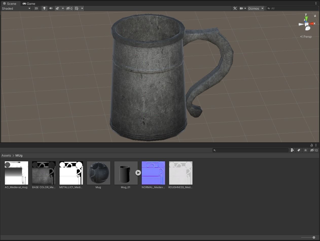 Medieval mug Low-poly 3D model_3