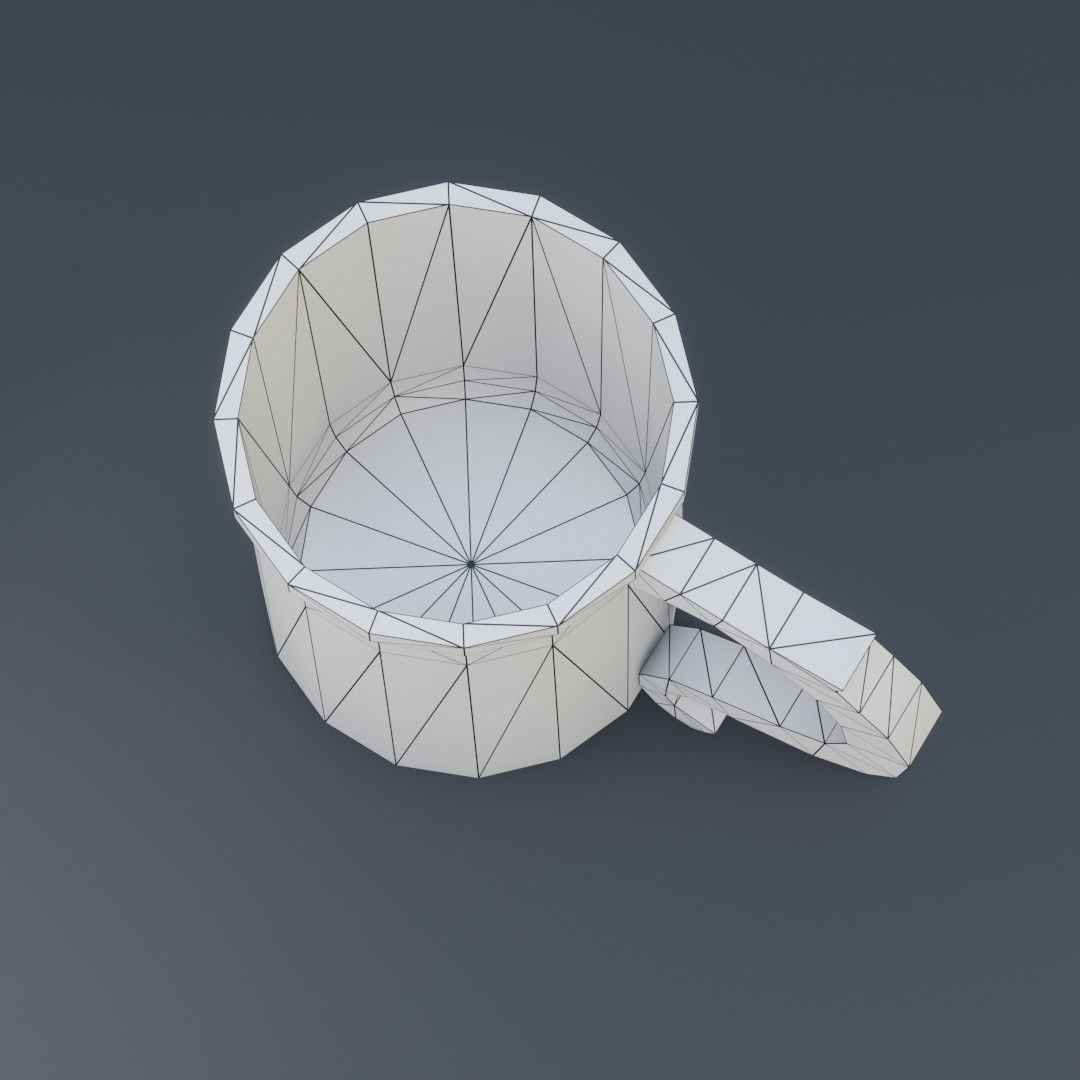 Medieval mug Low-poly 3D model_5