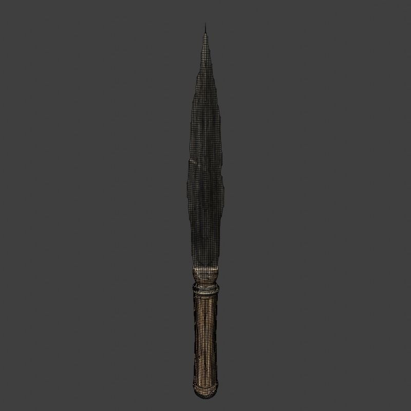Handmade knife Free low-poly 3D model_4