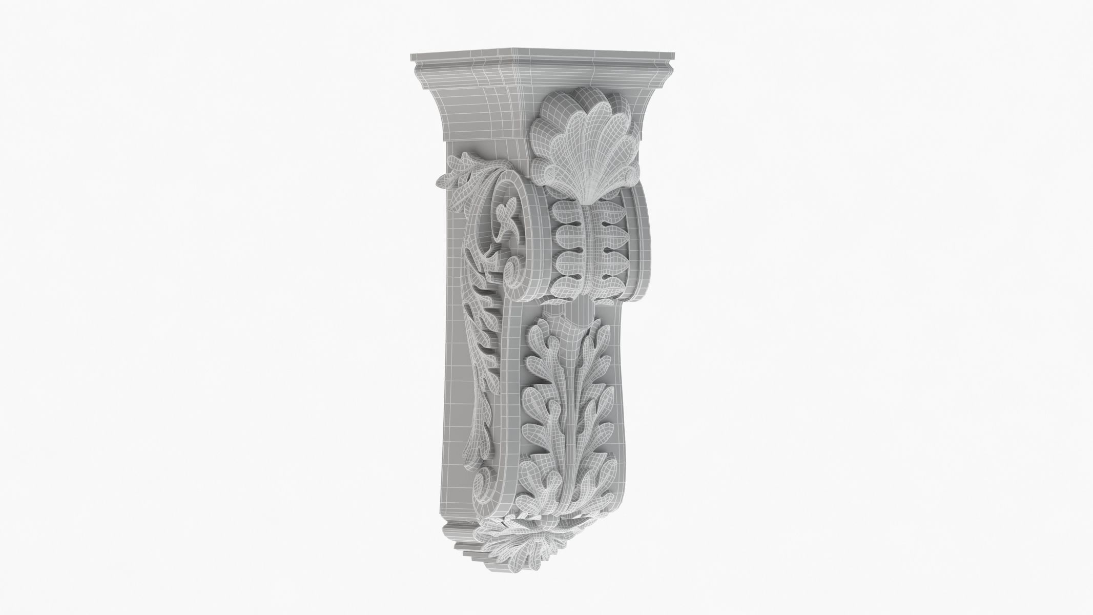 Scroll Corbel 09 3D model_5