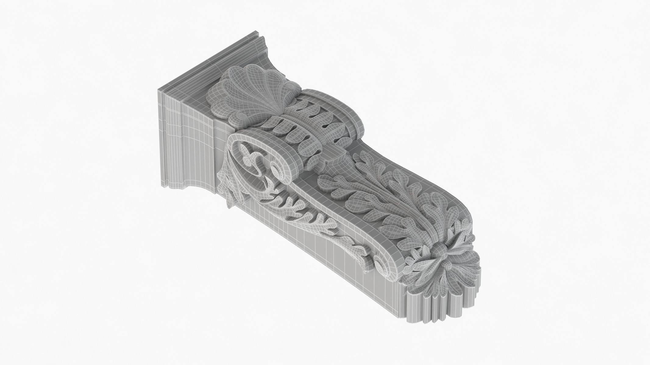 Scroll Corbel 09 3D model_8