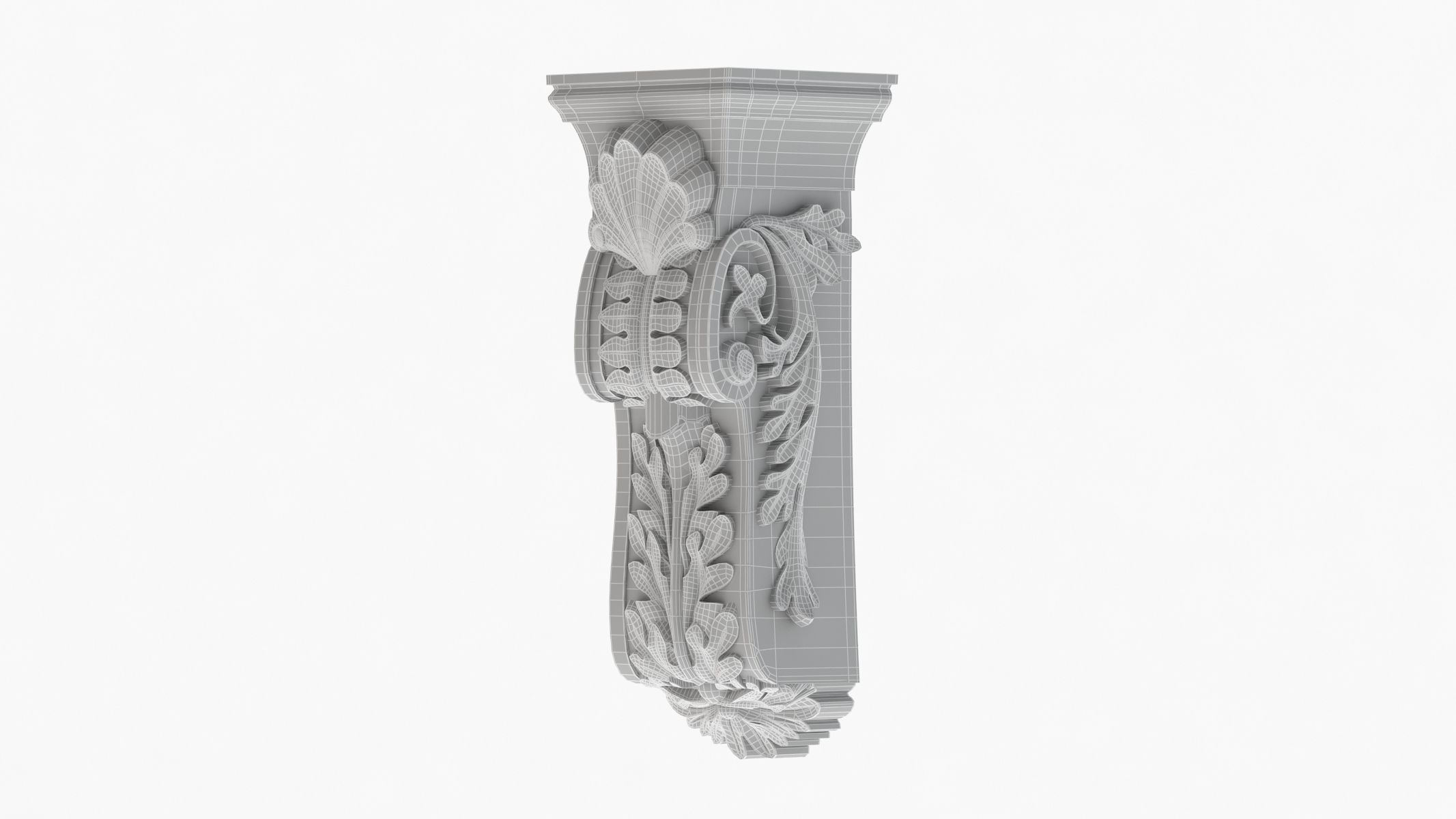 Scroll Corbel 09 3D model_7