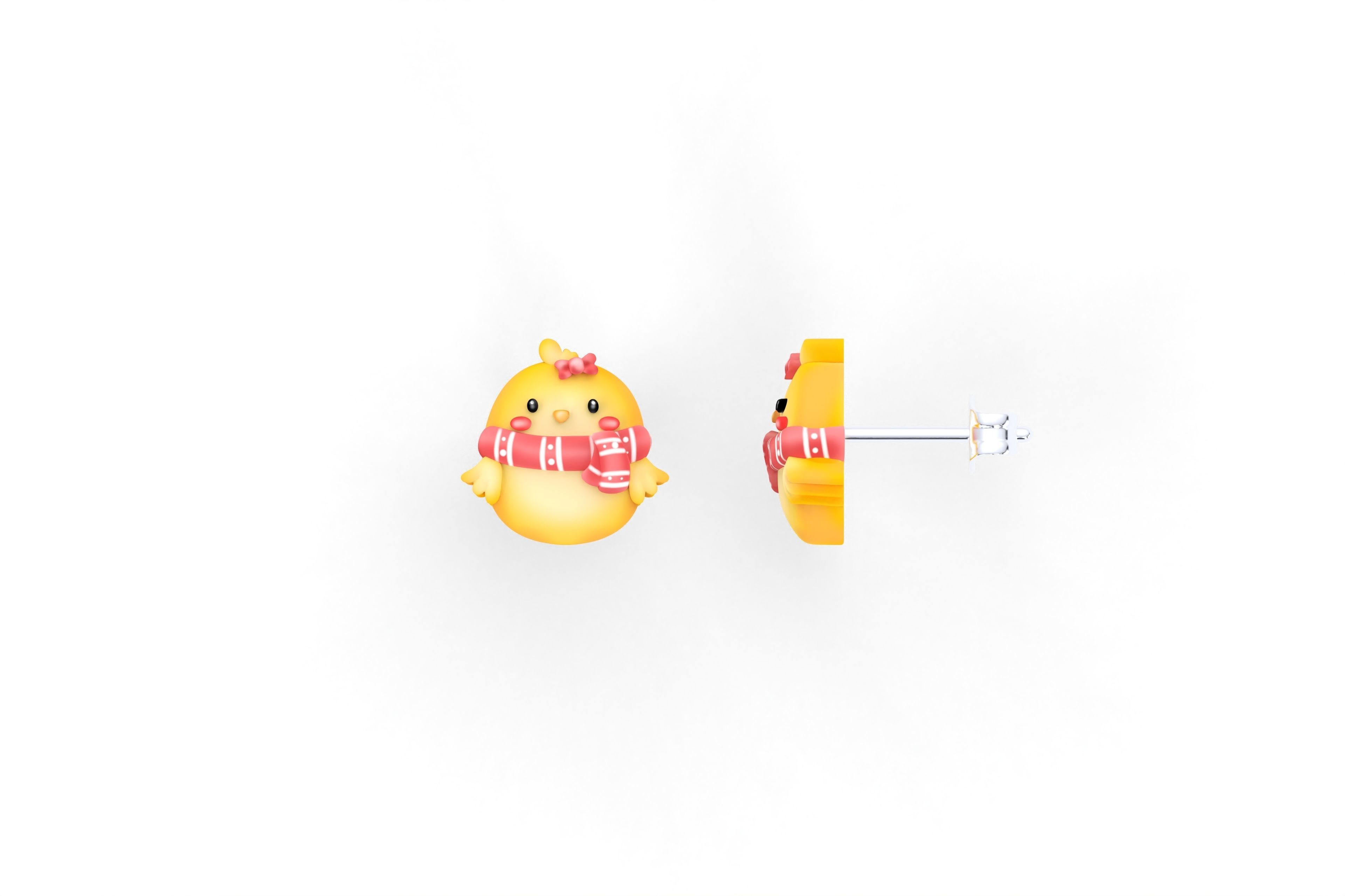Chick Earrings 3D print model_2