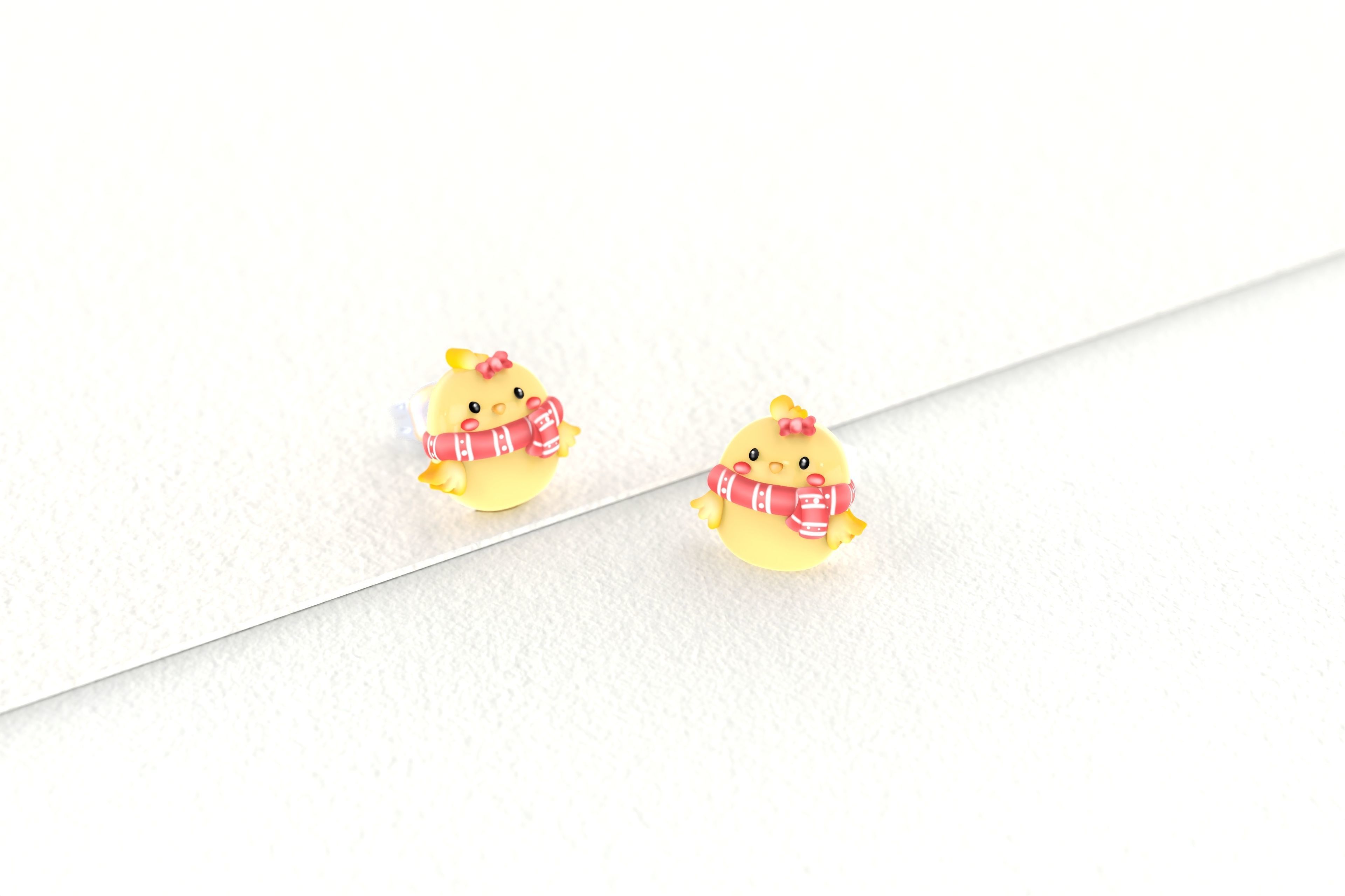 Chick Earrings 3D print model_1