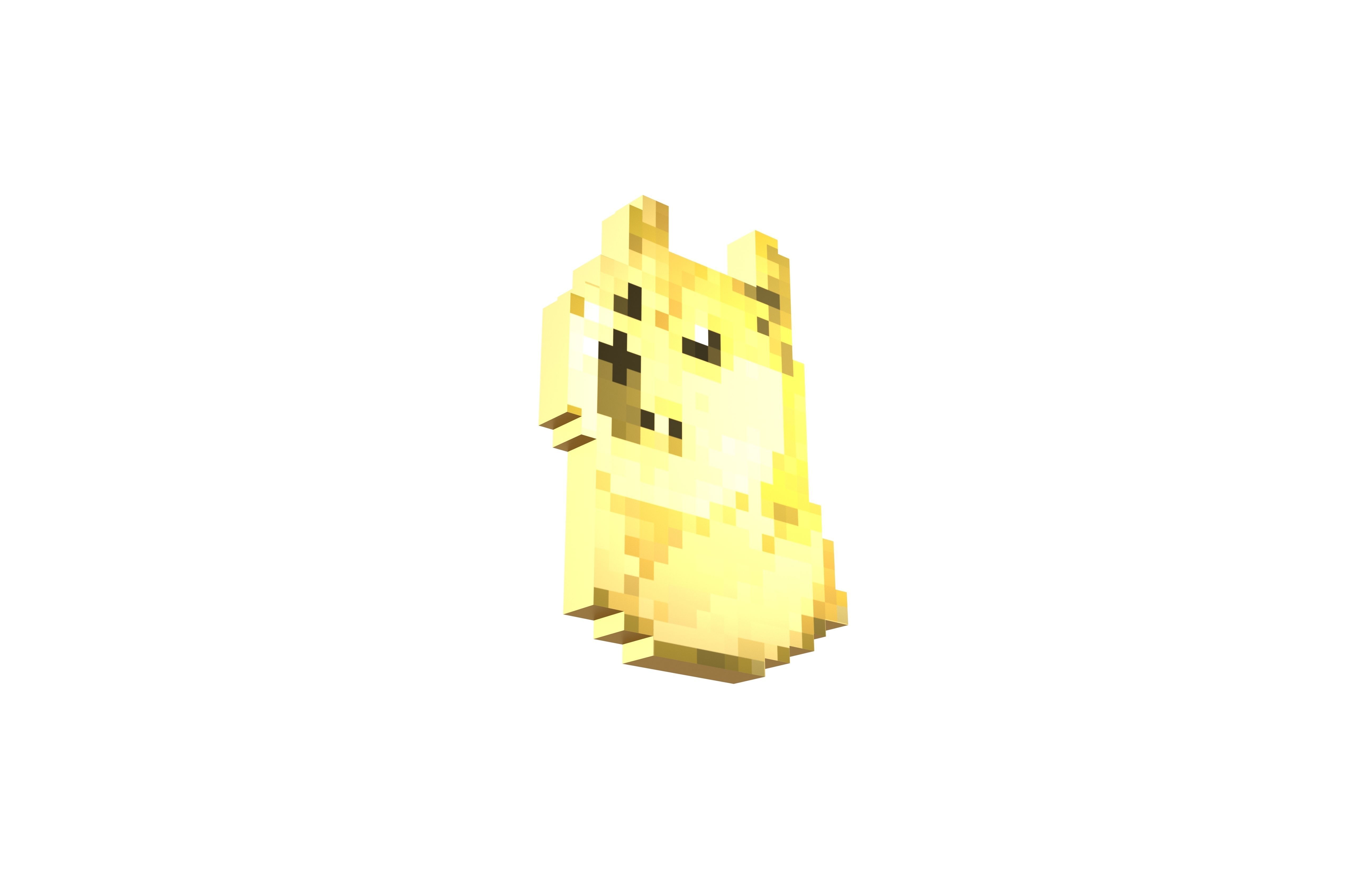 Pixel Dogecoin v2 002 Low-poly 3D model_3