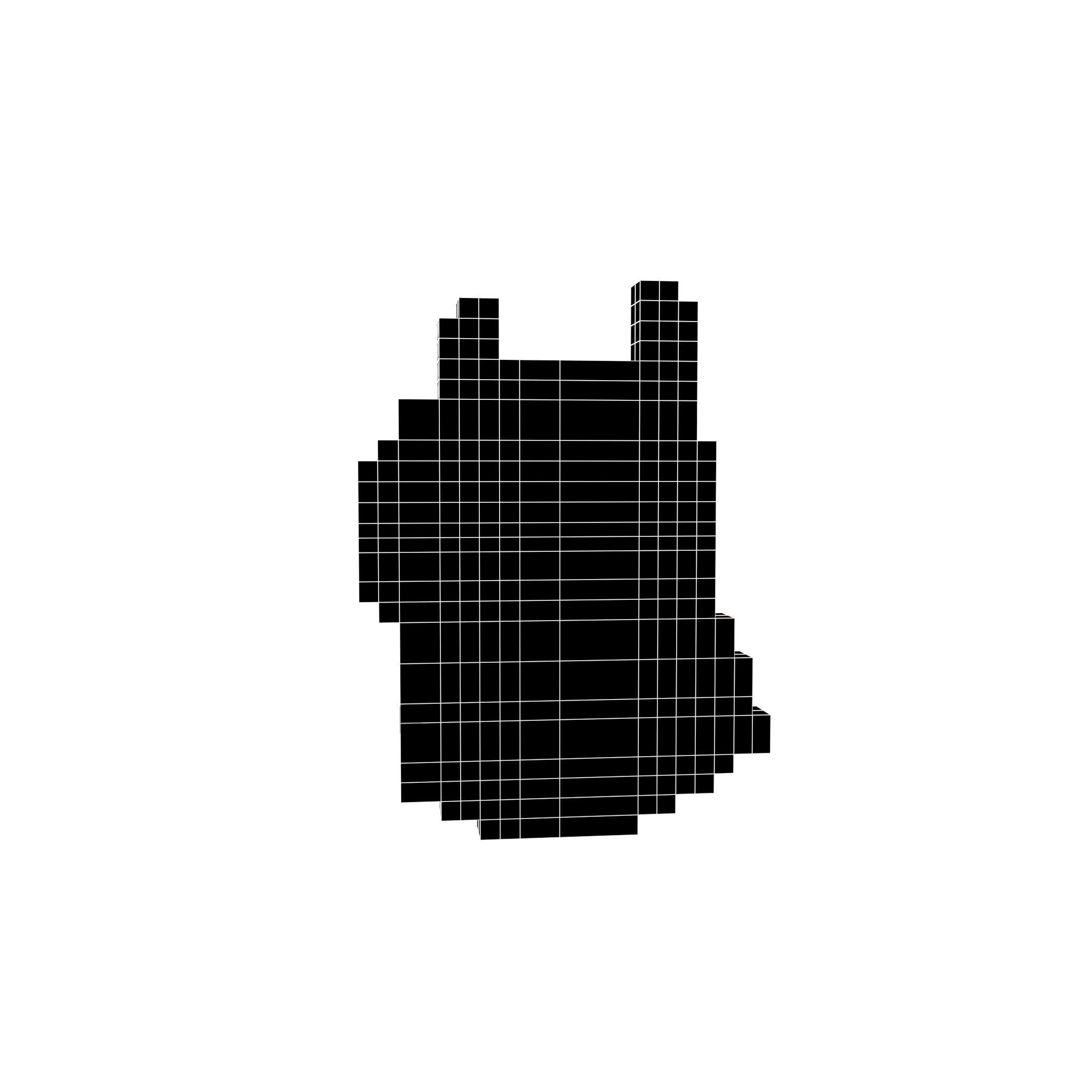 Pixel Dogecoin v2 002 Low-poly 3D model_6