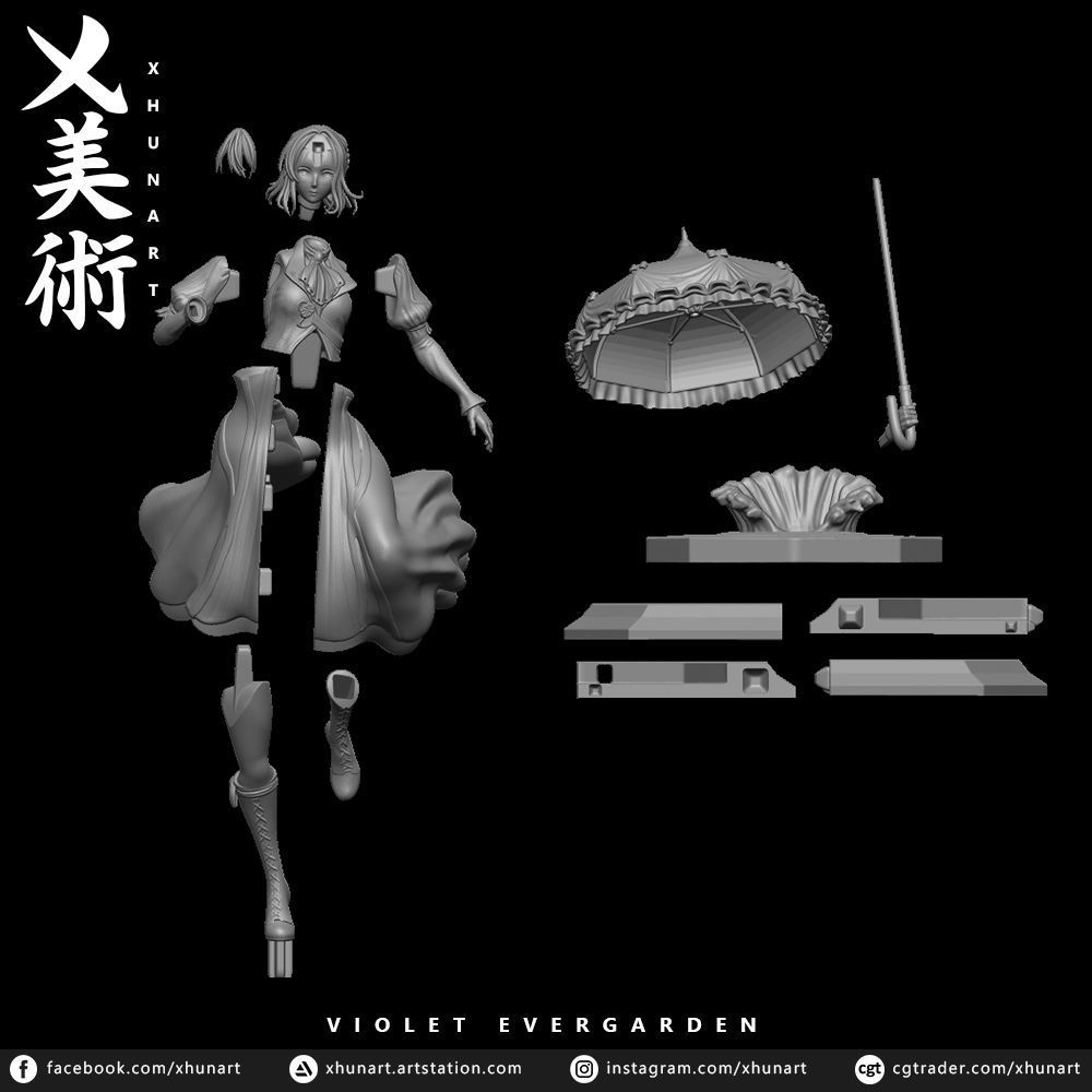 Violet Evergarden STL 3D print model_11